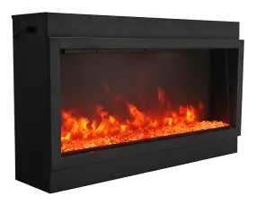 Amantii Deep XT 88” Built In Electric Fireplace W/Black Steel Surround