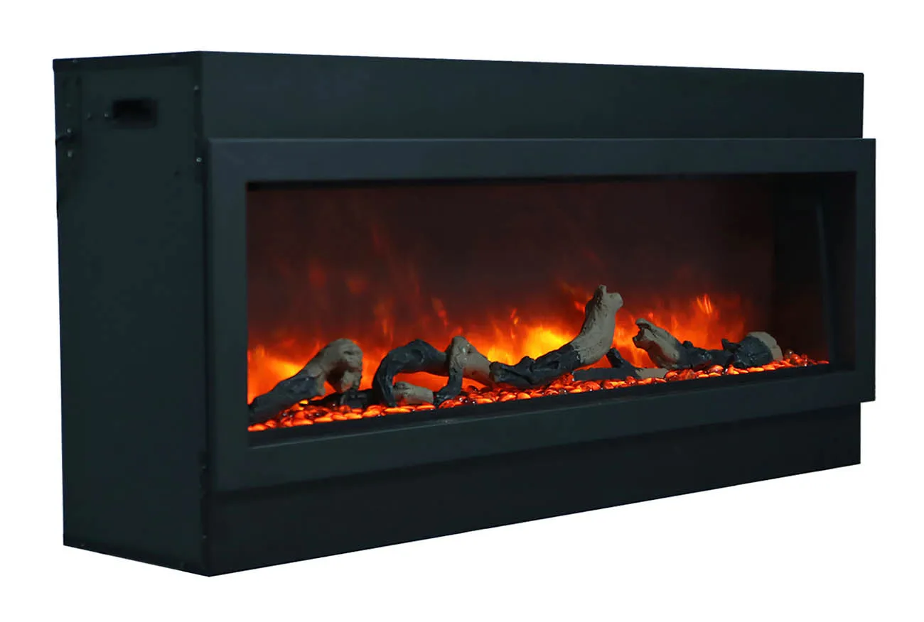 Amantii Deep XT 88” Built In Electric Fireplace W/Black Steel Surround