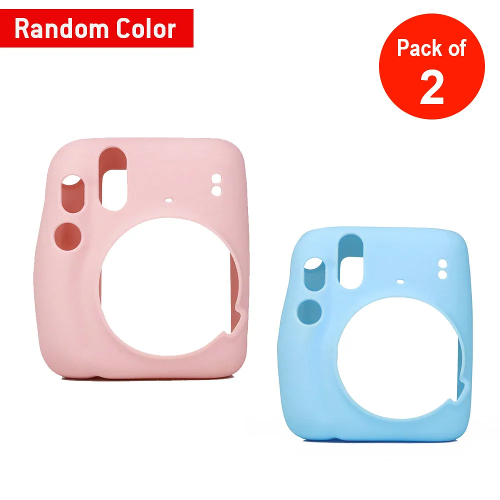 AMZER Camera Silicone Jelly Protective Case for Fujifilm Instax mini 11 (Random Color) - pack of 2