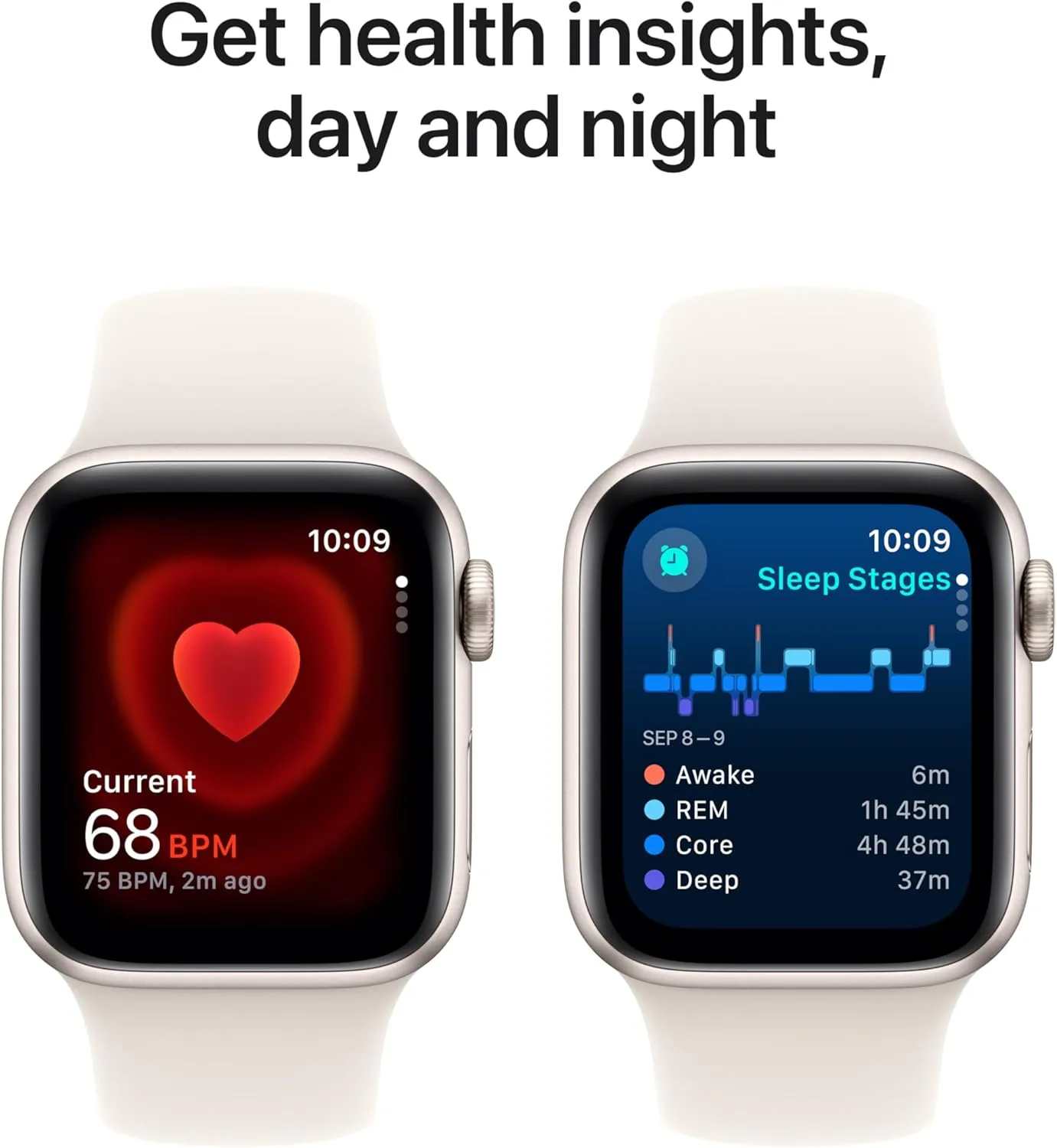 Apple Watch SE (2nd Gen) GPS 40mm Smartwatch with Starlight Aluminium Case with Starlight Sport Band - S/M. Fitness and Sleep Trackers, Crash Detection, Heart Rate Monitor, Retina Display