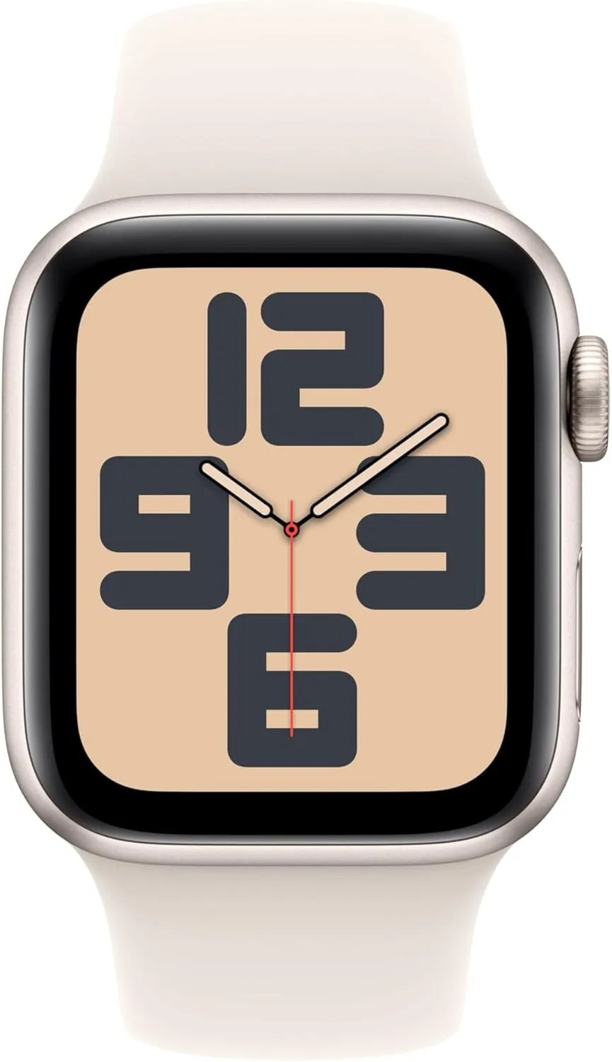 Apple Watch SE (2nd Gen) GPS 40mm Smartwatch with Starlight Aluminium Case with Starlight Sport Band - S/M. Fitness and Sleep Trackers, Crash Detection, Heart Rate Monitor, Retina Display