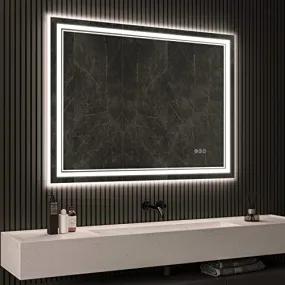 Awandee Home Backlit   Front Lighted Vanity Mirror for Bathroom 48 x 36 Inch
