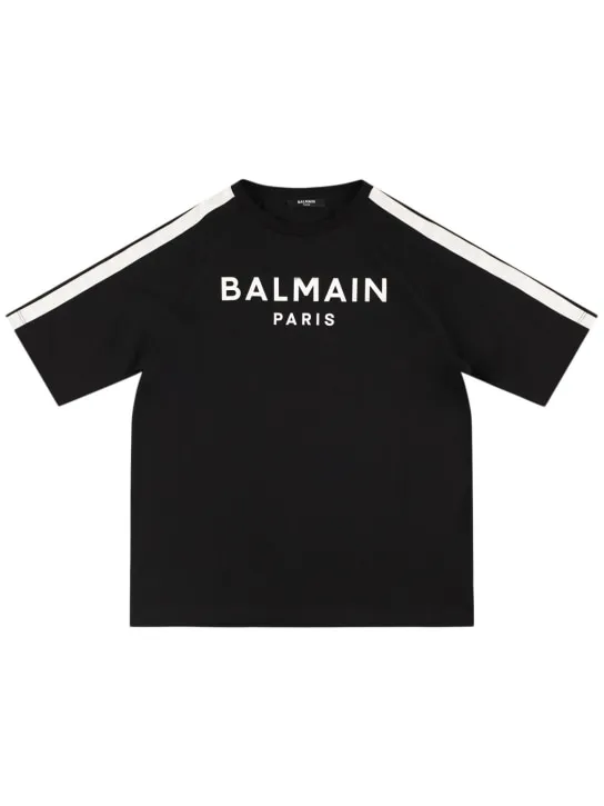 Balmain   Cotton jersey t-shirt w/ logo bands 