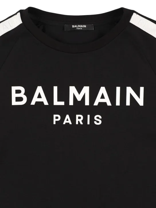 Balmain   Cotton jersey t-shirt w/ logo bands 
