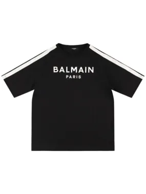 Balmain   Cotton jersey t-shirt w/ logo bands 