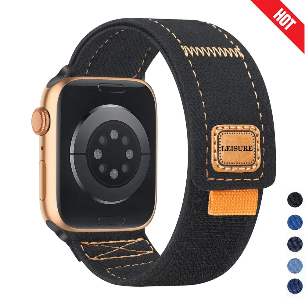Band for Apple Watch Ultra 2 49mm 45mm 44mm 42mm Sport Strap accessories Nylon bracelet Correa iwatch Series 9 7 6 5 4 8 SE