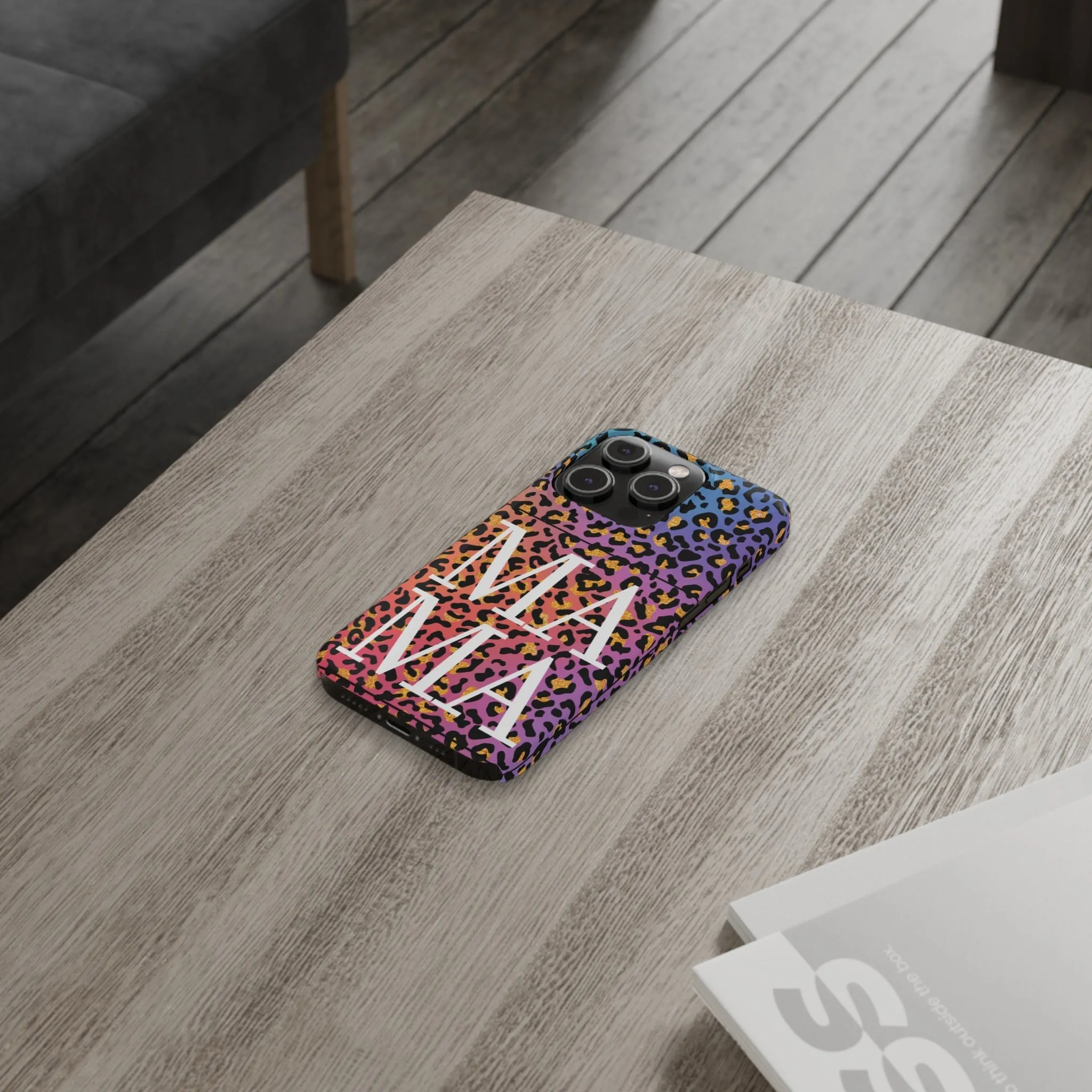 Bright Leopard 'MAMA' iPhone Case - Stylish and Vibrant Protective Cover for Moms