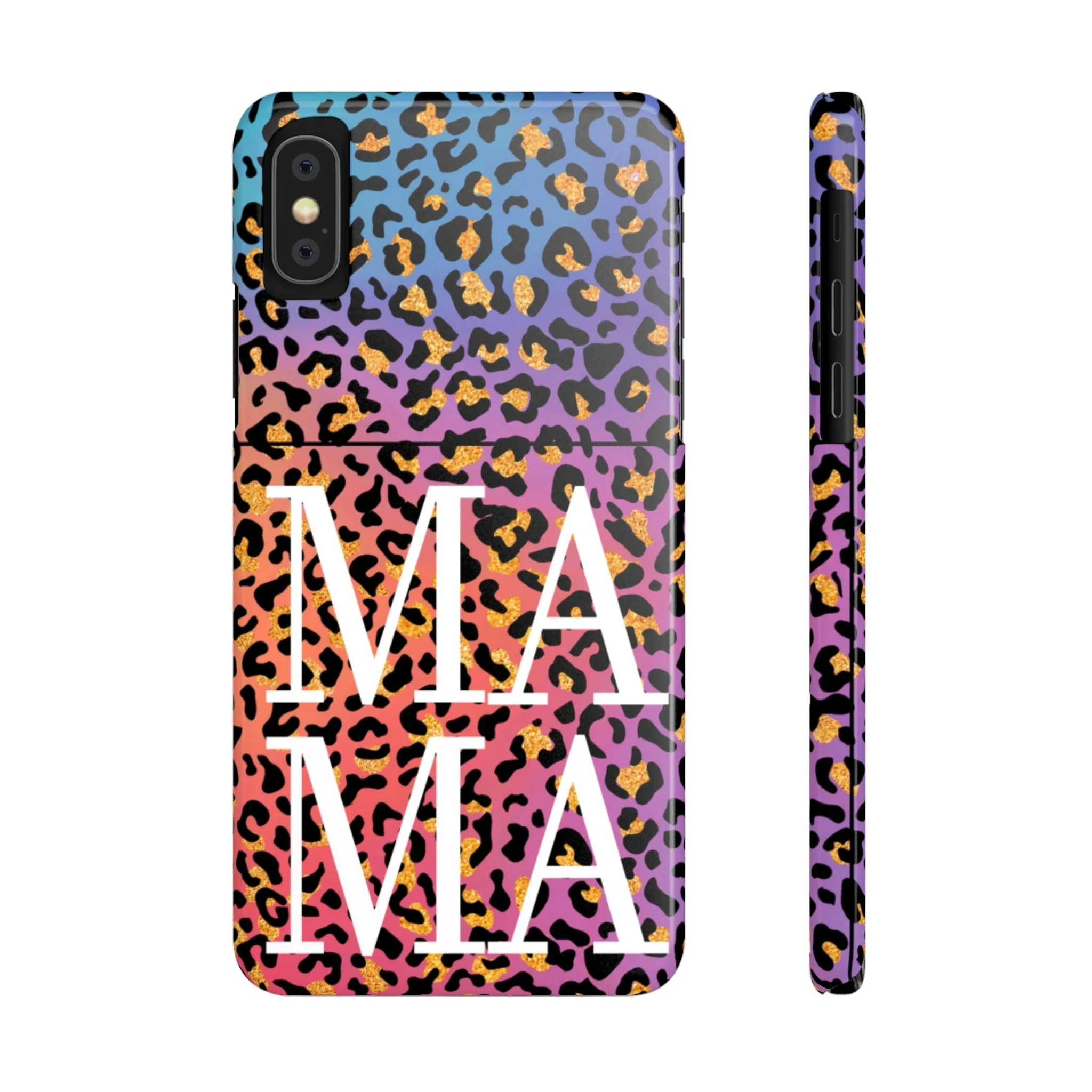 Bright Leopard 'MAMA' iPhone Case - Stylish and Vibrant Protective Cover for Moms