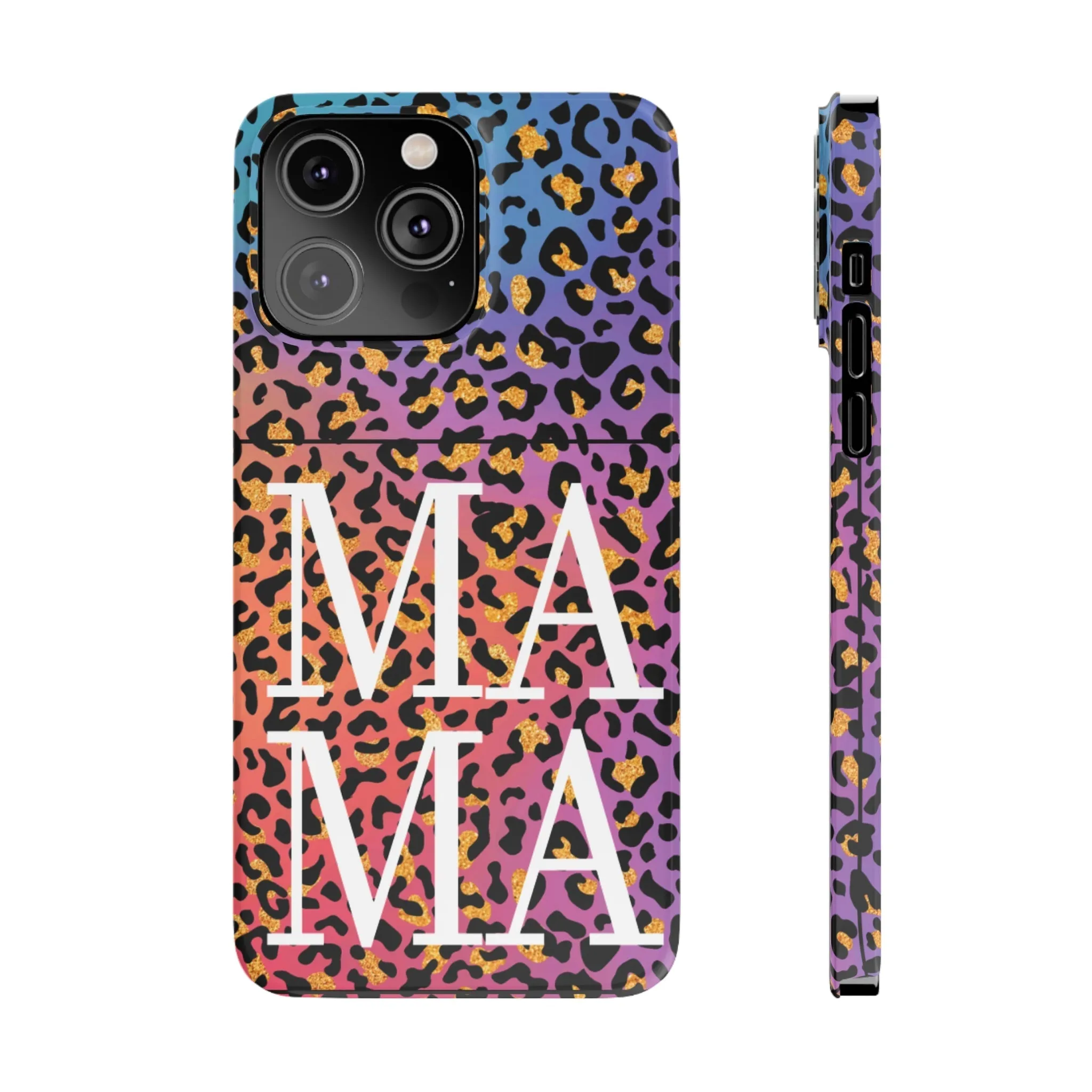 Bright Leopard 'MAMA' iPhone Case - Stylish and Vibrant Protective Cover for Moms