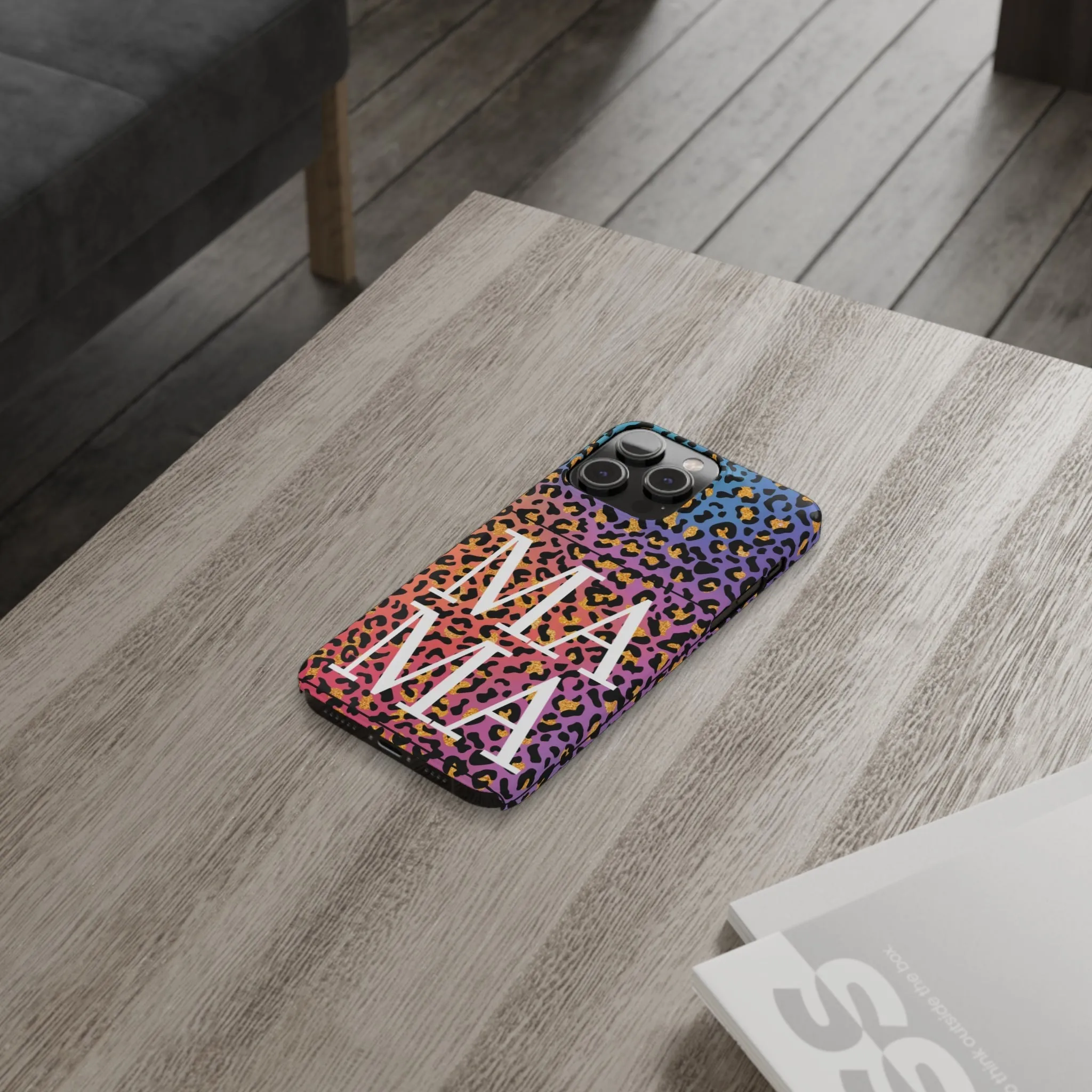 Bright Leopard 'MAMA' iPhone Case - Stylish and Vibrant Protective Cover for Moms