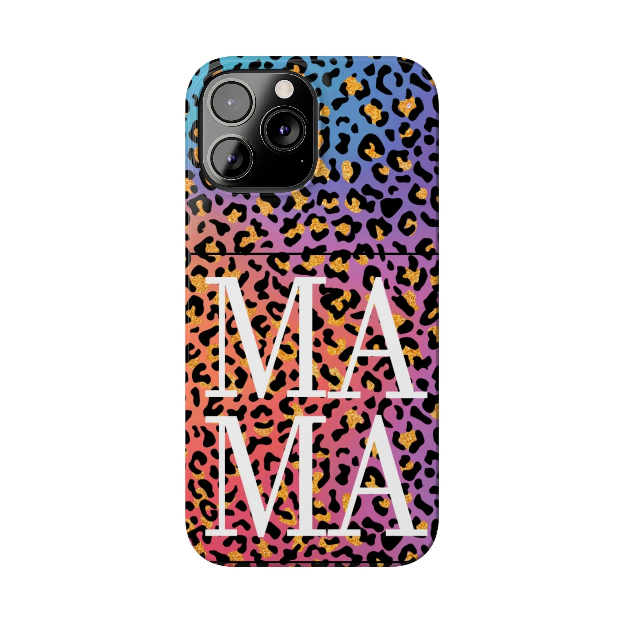 Bright Leopard 'MAMA' iPhone Case - Stylish and Vibrant Protective Cover for Moms