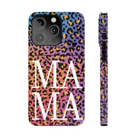 Bright Leopard 'MAMA' iPhone Case - Stylish and Vibrant Protective Cover for Moms