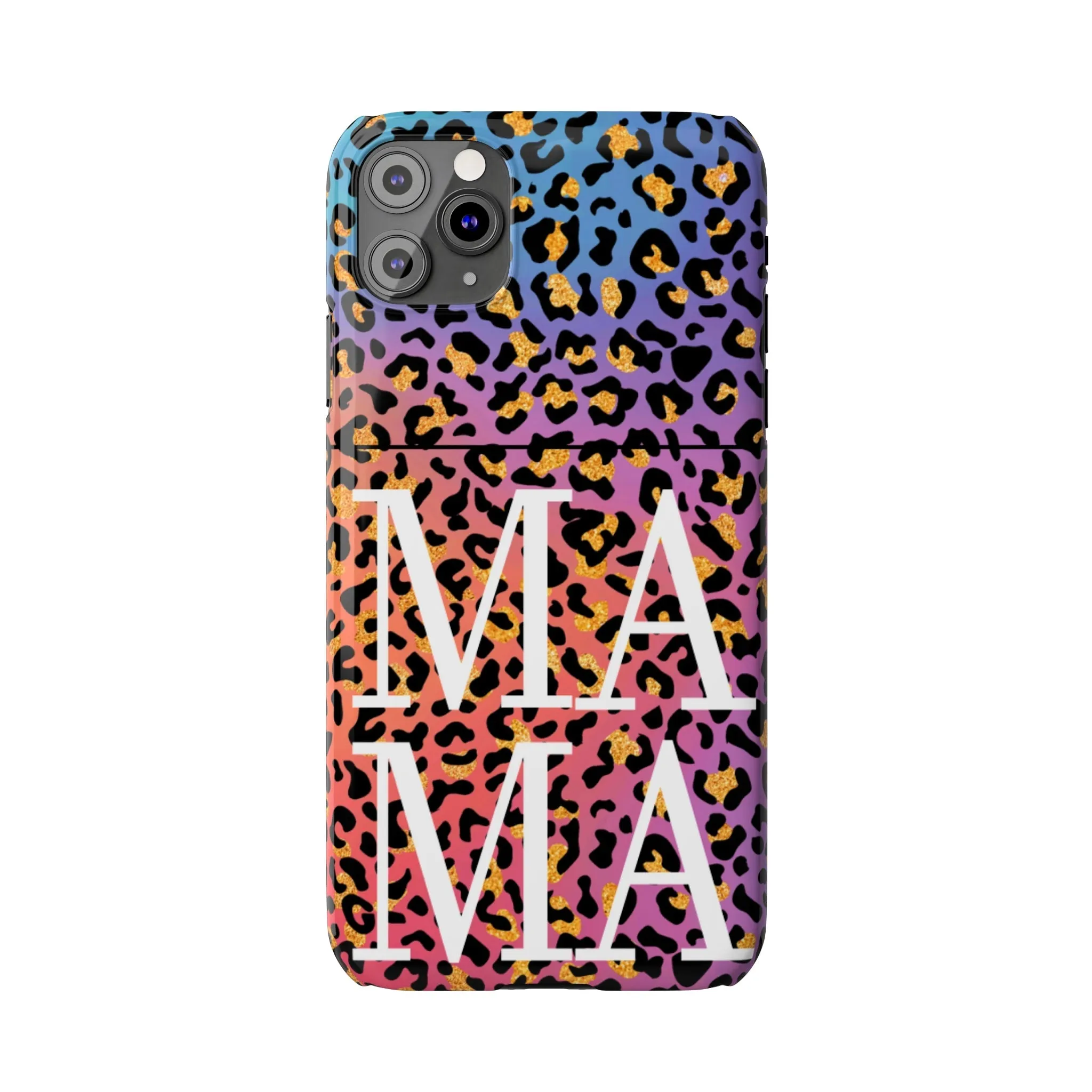Bright Leopard 'MAMA' iPhone Case - Stylish and Vibrant Protective Cover for Moms