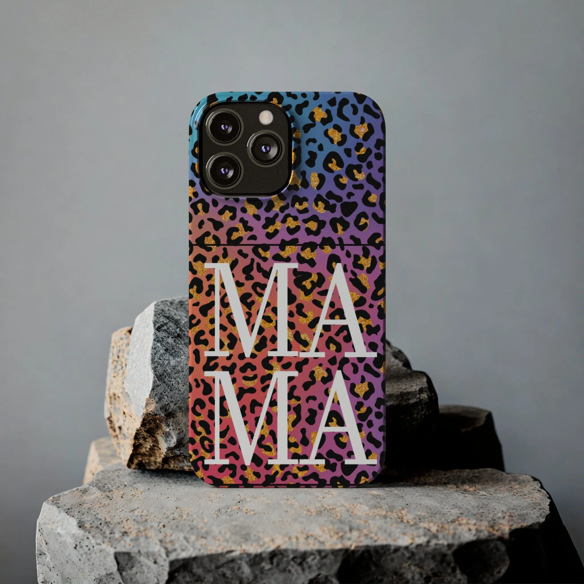 Bright Leopard 'MAMA' iPhone Case - Stylish and Vibrant Protective Cover for Moms