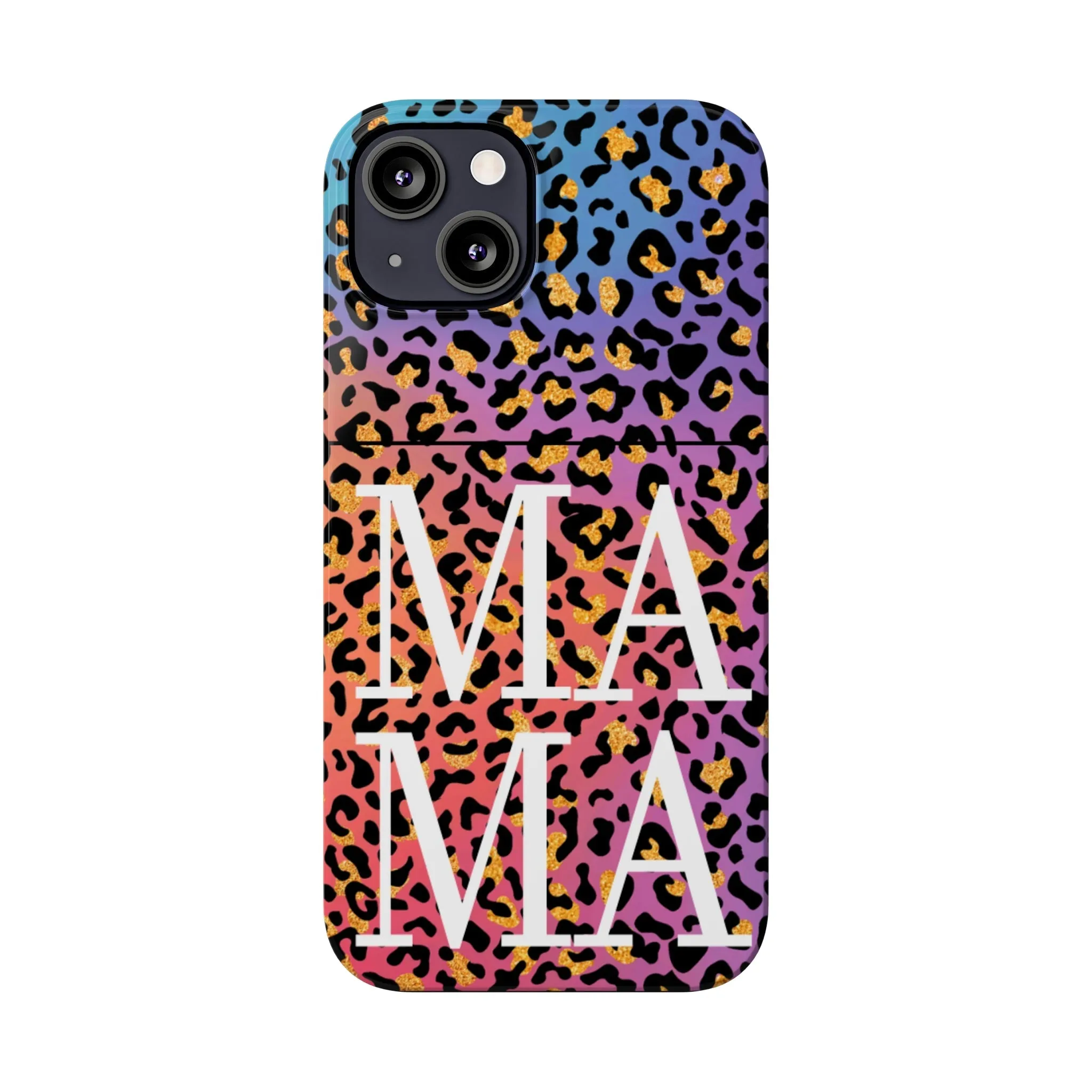 Bright Leopard 'MAMA' iPhone Case - Stylish and Vibrant Protective Cover for Moms