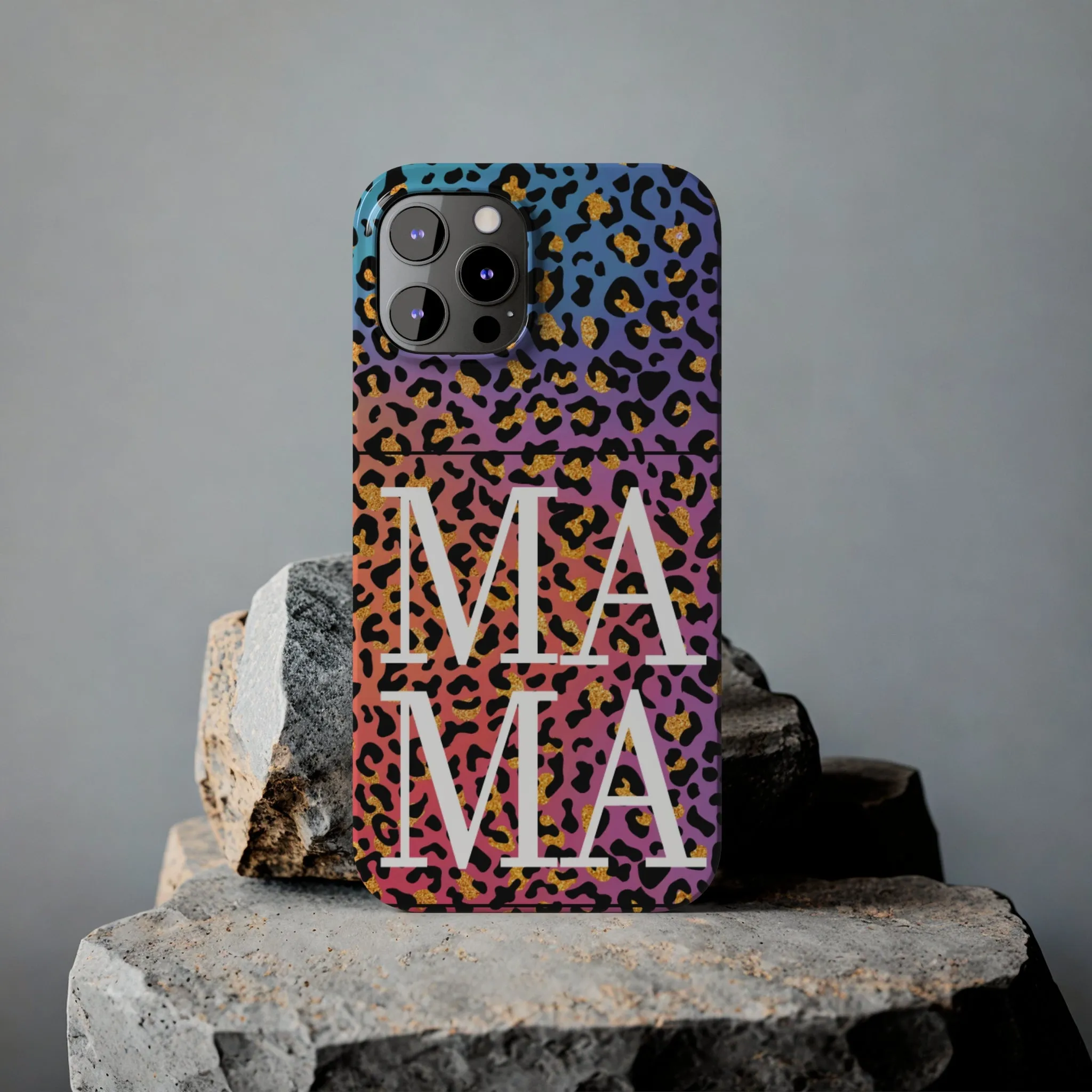 Bright Leopard 'MAMA' iPhone Case - Stylish and Vibrant Protective Cover for Moms