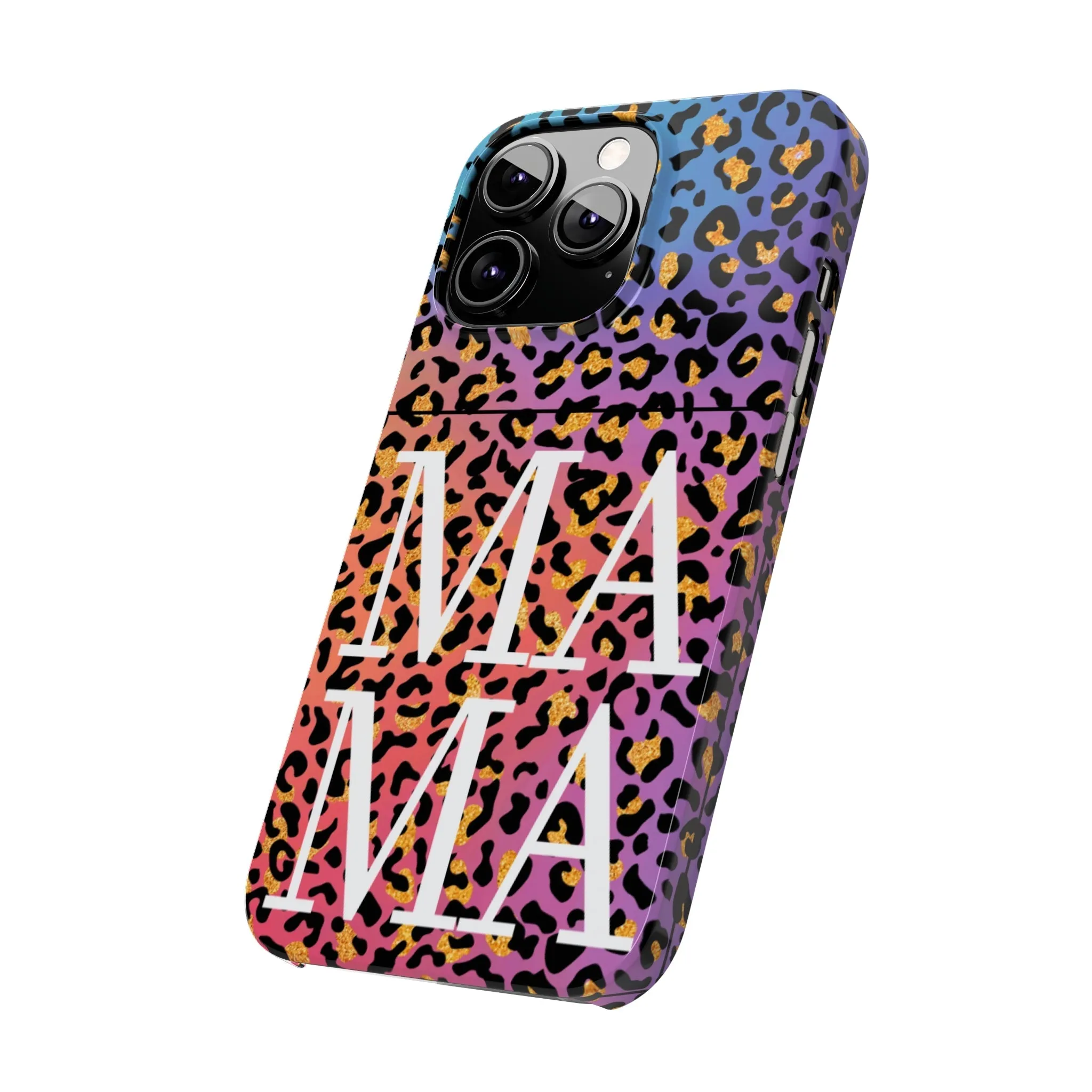 Bright Leopard 'MAMA' iPhone Case - Stylish and Vibrant Protective Cover for Moms