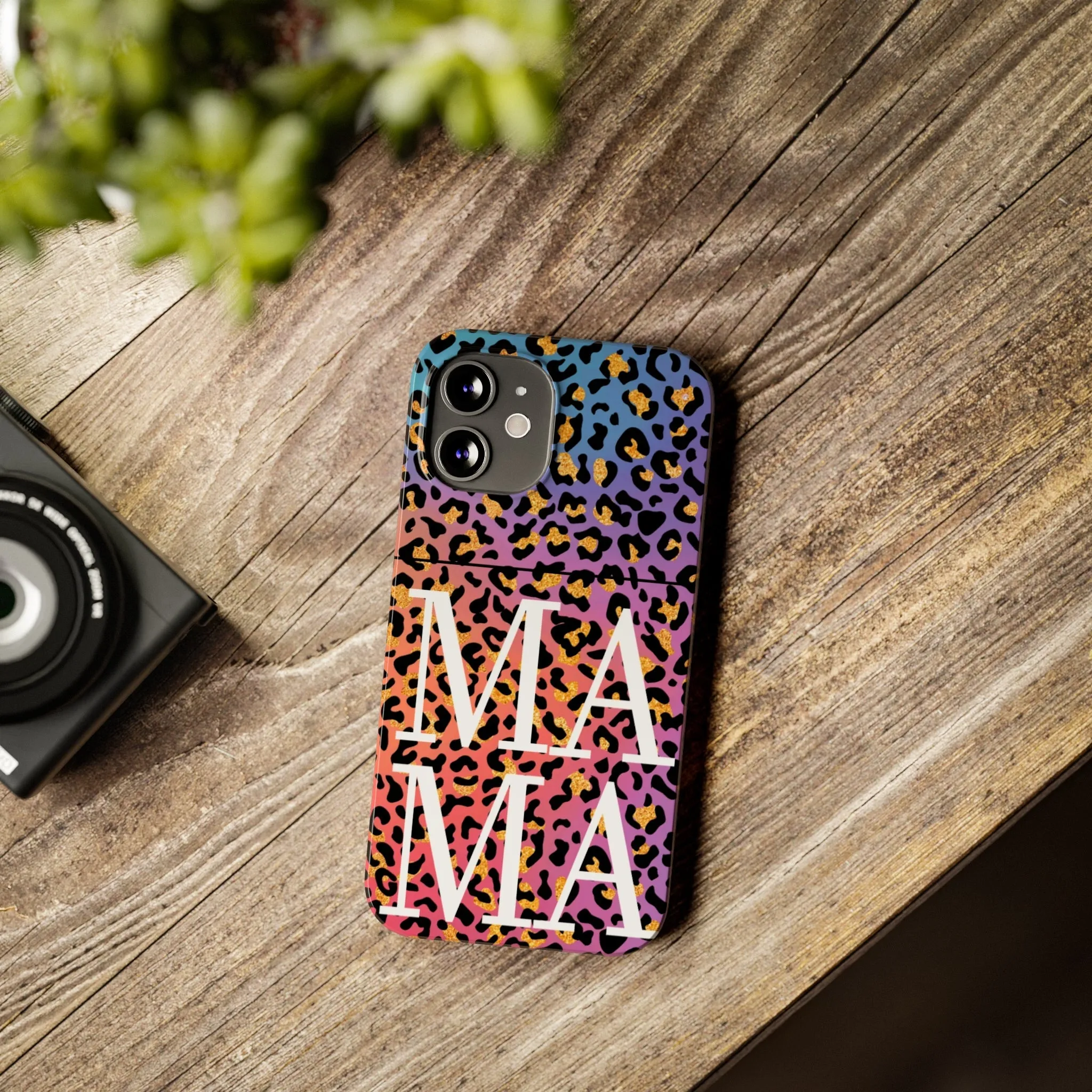 Bright Leopard 'MAMA' iPhone Case - Stylish and Vibrant Protective Cover for Moms