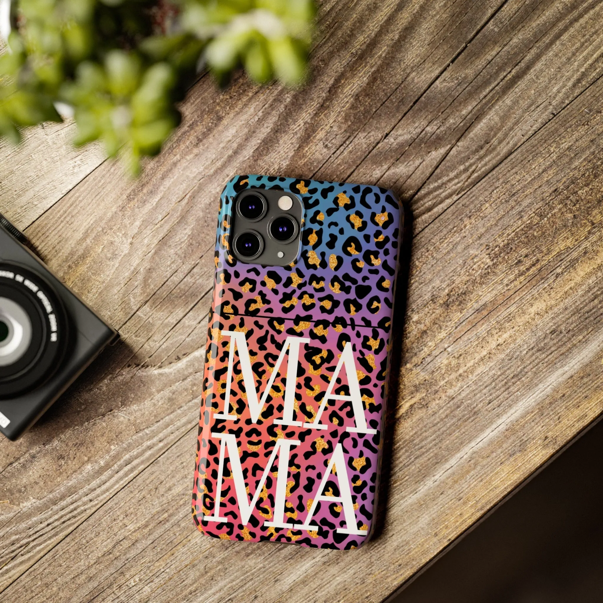 Bright Leopard 'MAMA' iPhone Case - Stylish and Vibrant Protective Cover for Moms