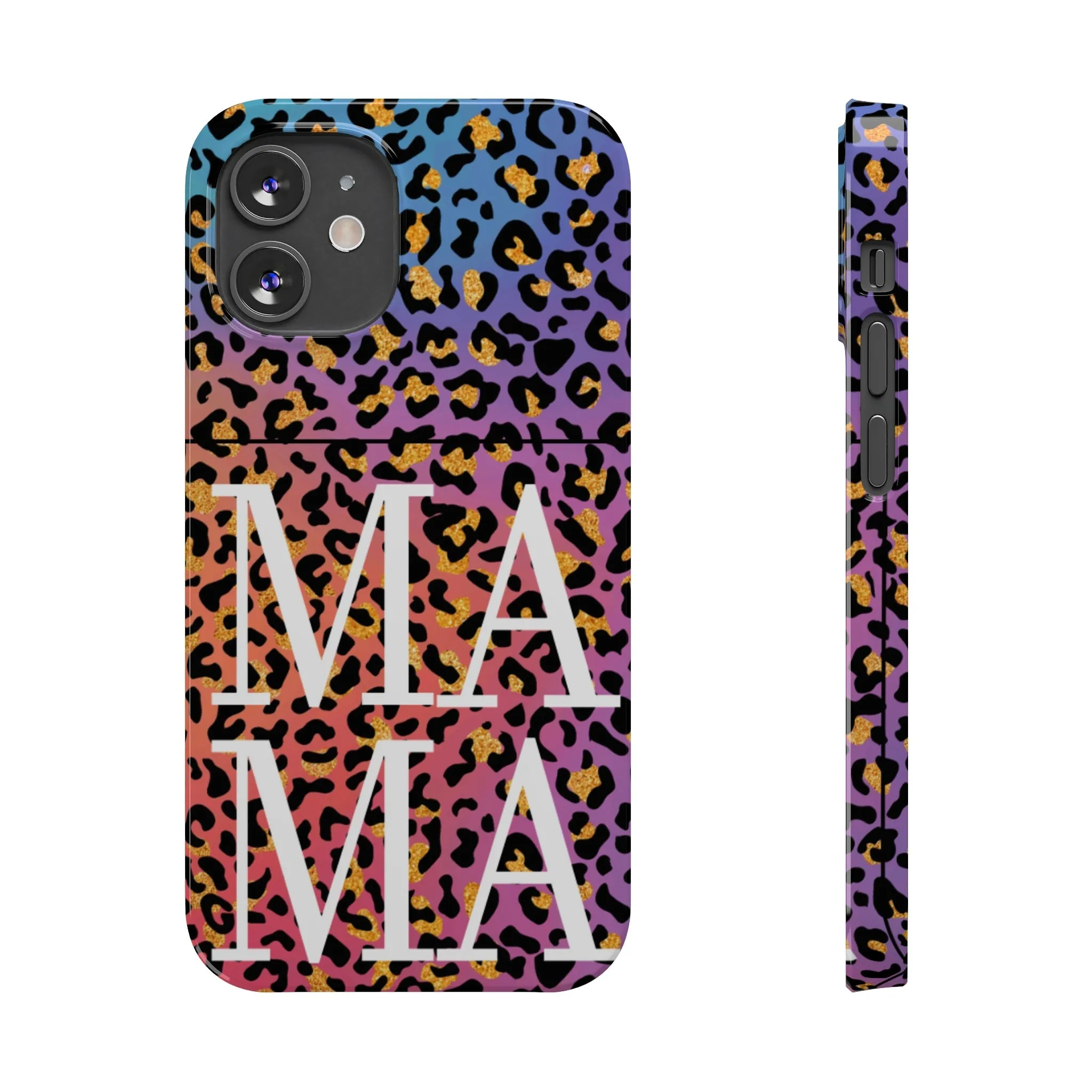 Bright Leopard 'MAMA' iPhone Case - Stylish and Vibrant Protective Cover for Moms
