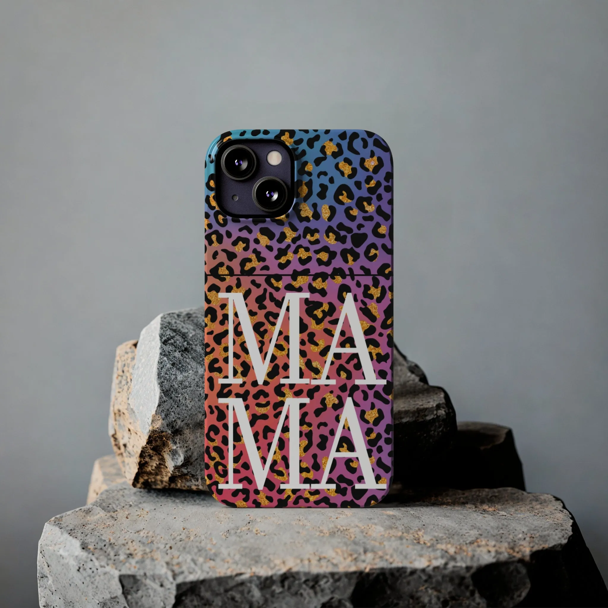 Bright Leopard 'MAMA' iPhone Case - Stylish and Vibrant Protective Cover for Moms