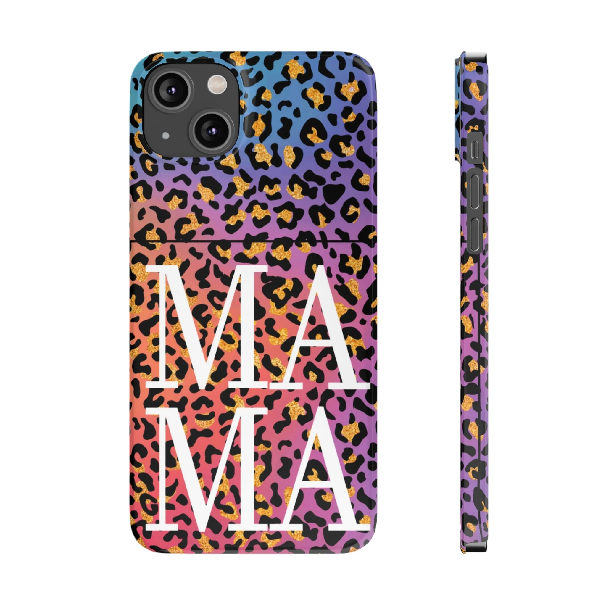 Bright Leopard 'MAMA' iPhone Case - Stylish and Vibrant Protective Cover for Moms