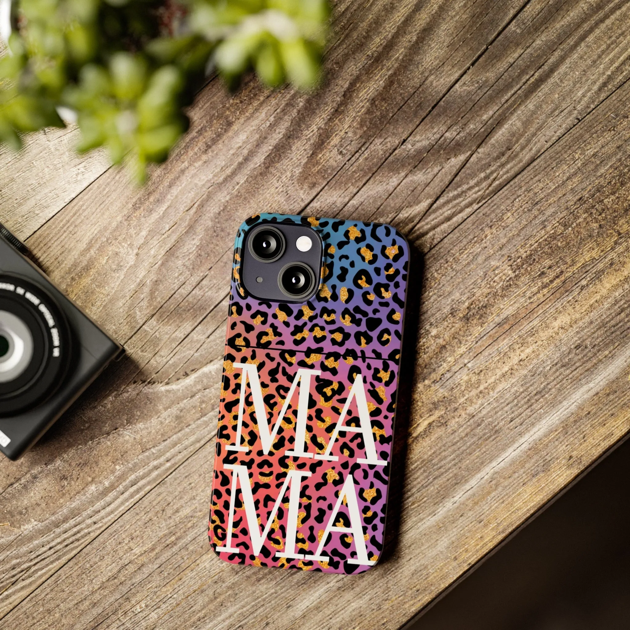 Bright Leopard 'MAMA' iPhone Case - Stylish and Vibrant Protective Cover for Moms