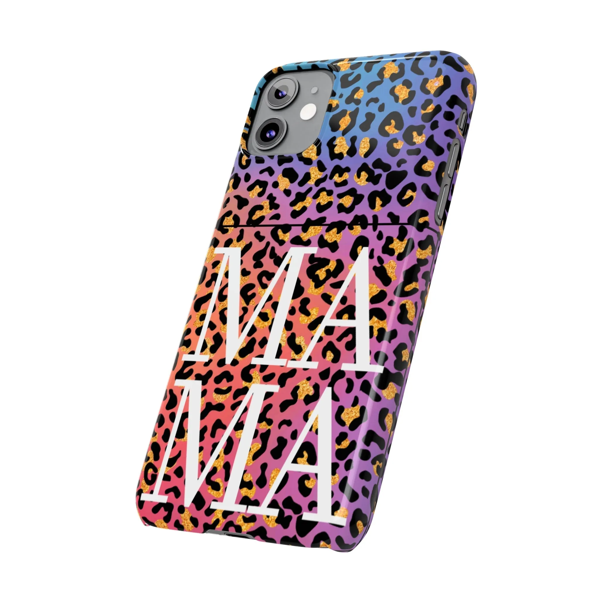 Bright Leopard 'MAMA' iPhone Case - Stylish and Vibrant Protective Cover for Moms
