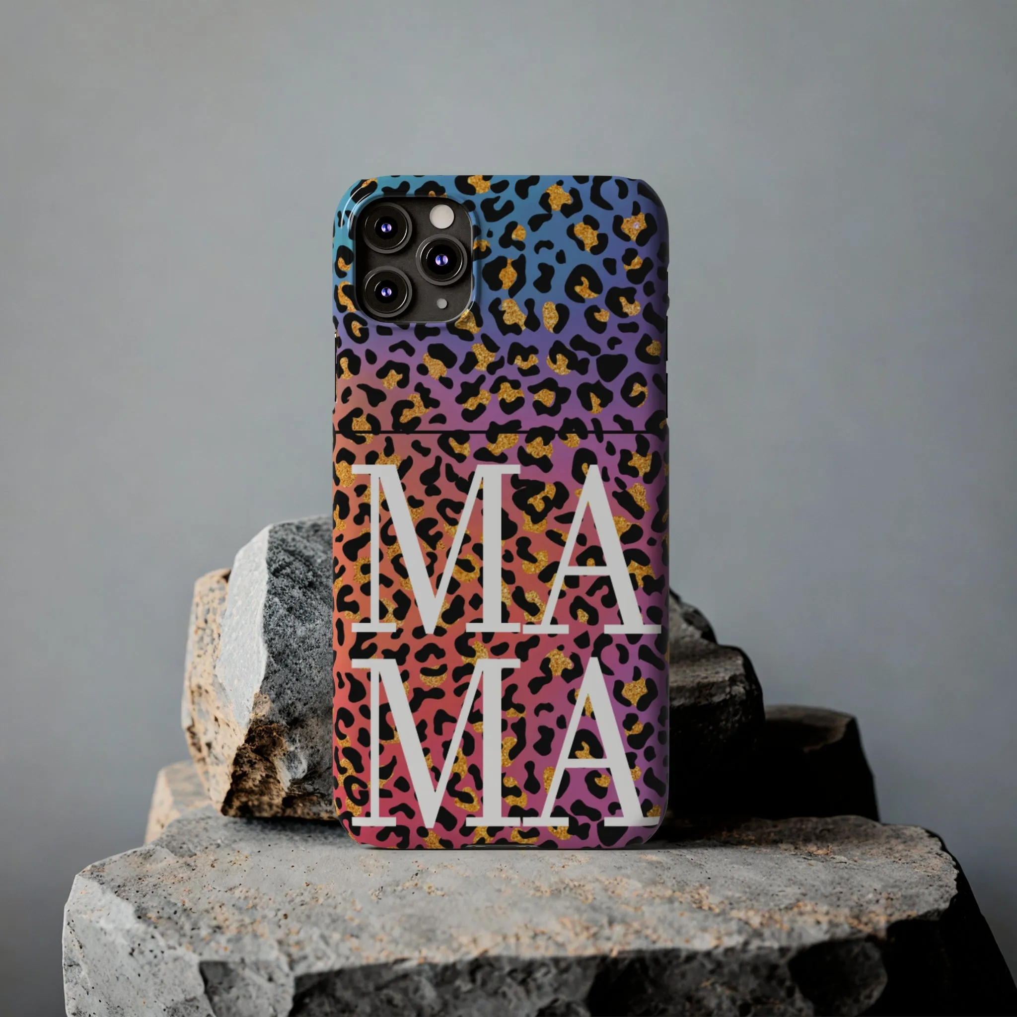 Bright Leopard 'MAMA' iPhone Case - Stylish and Vibrant Protective Cover for Moms