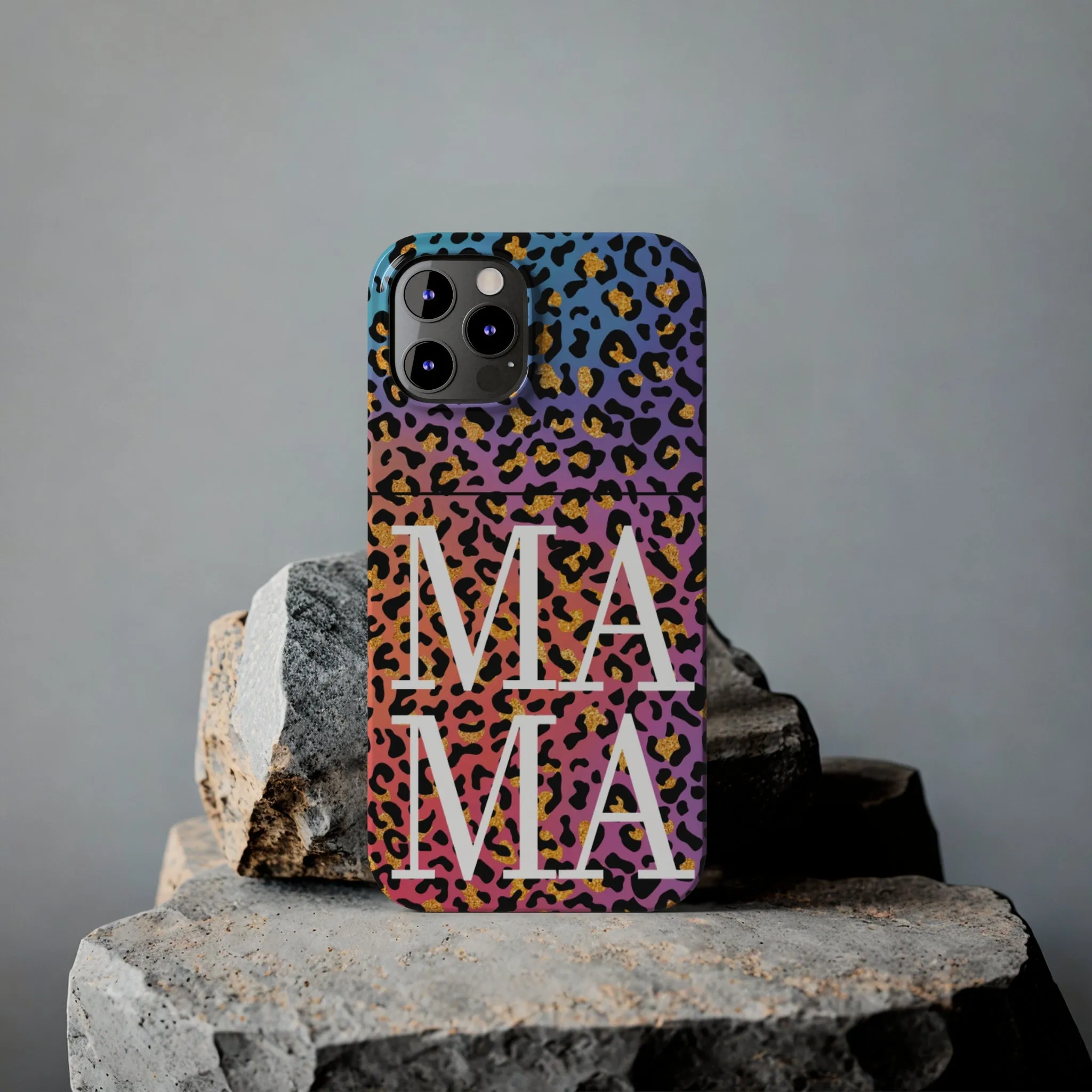 Bright Leopard 'MAMA' iPhone Case - Stylish and Vibrant Protective Cover for Moms