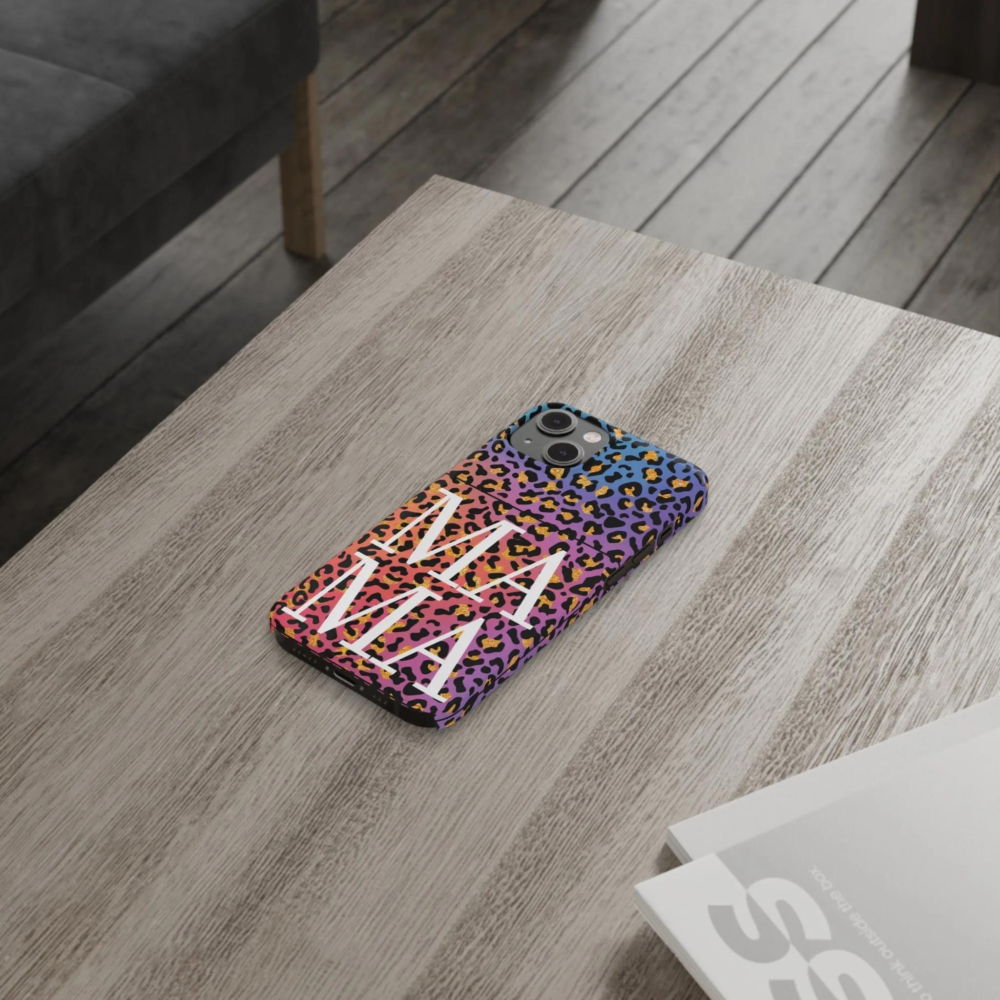 Bright Leopard 'MAMA' iPhone Case - Stylish and Vibrant Protective Cover for Moms