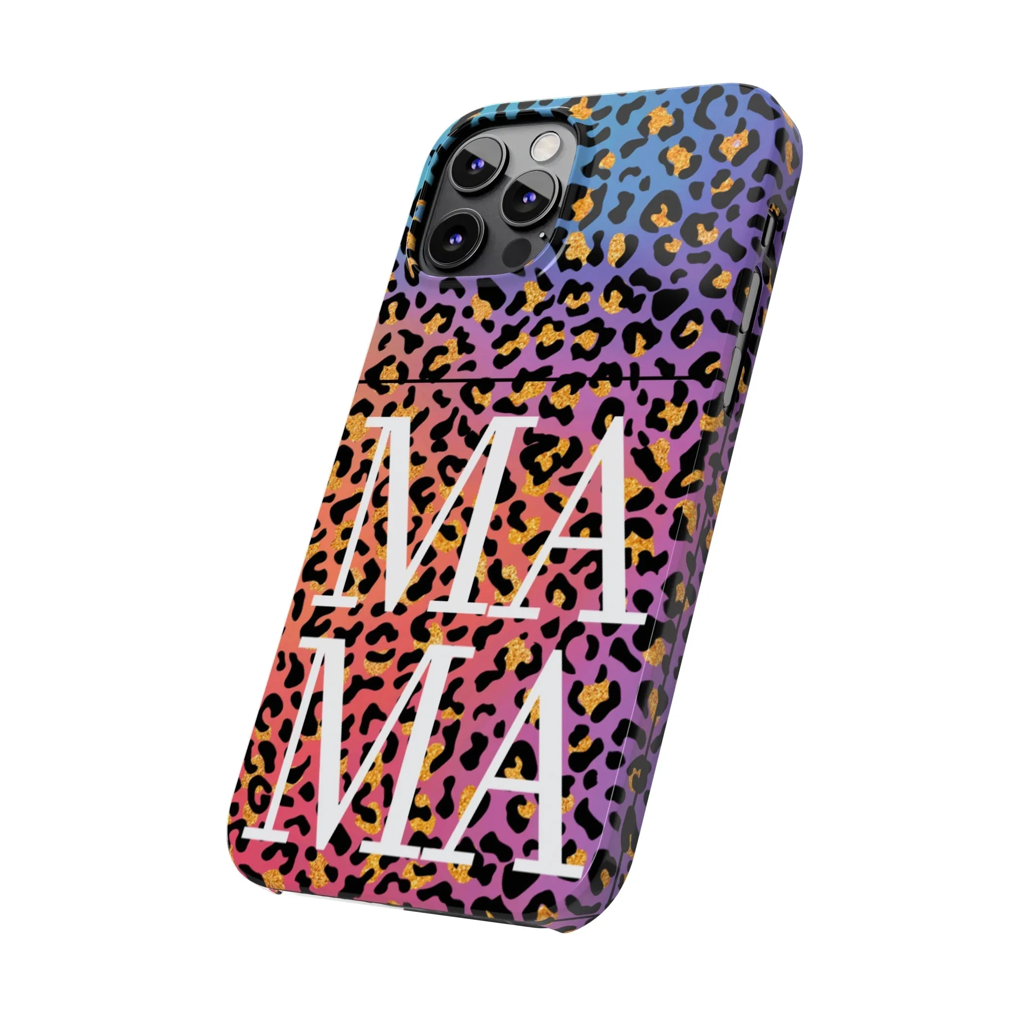 Bright Leopard 'MAMA' iPhone Case - Stylish and Vibrant Protective Cover for Moms