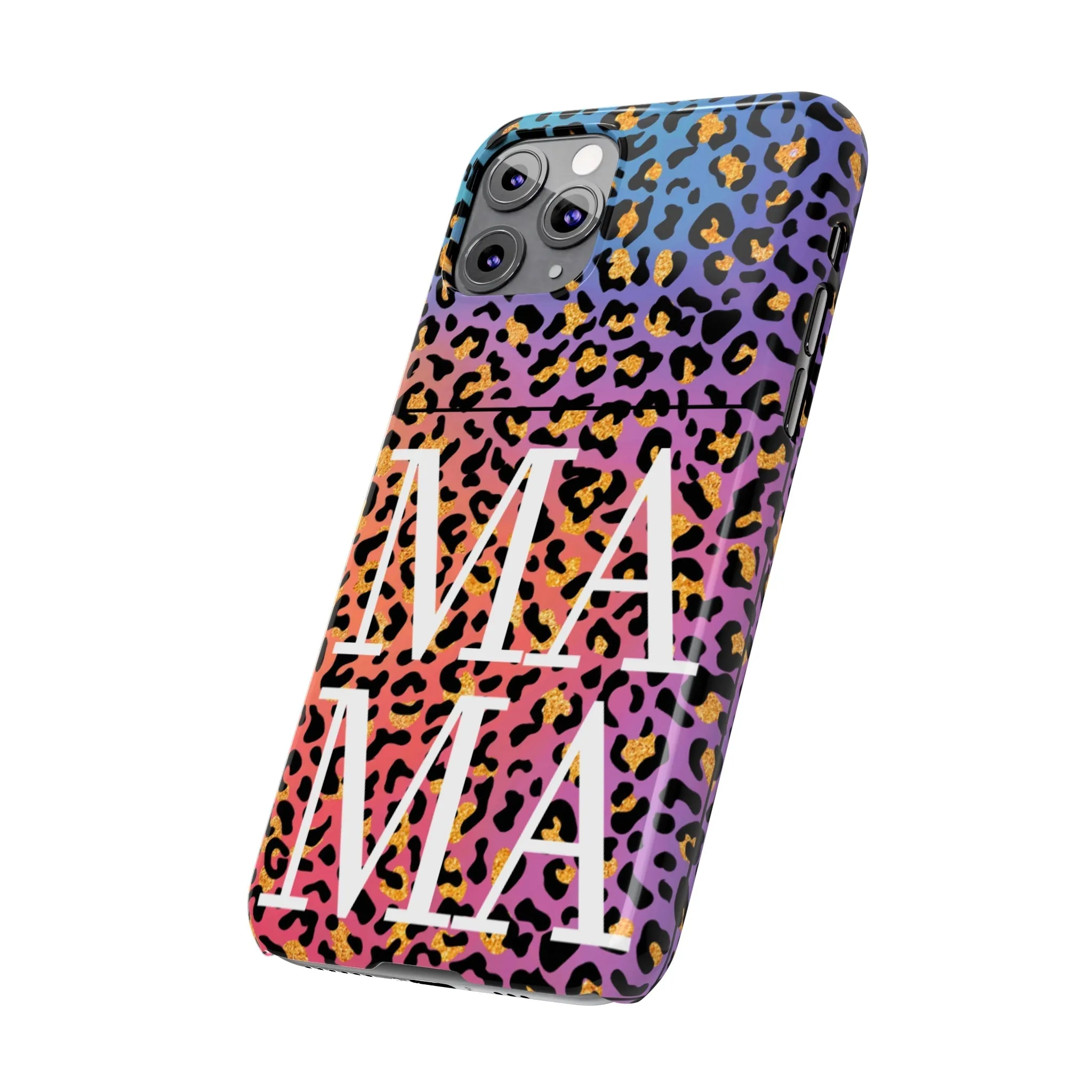 Bright Leopard 'MAMA' iPhone Case - Stylish and Vibrant Protective Cover for Moms