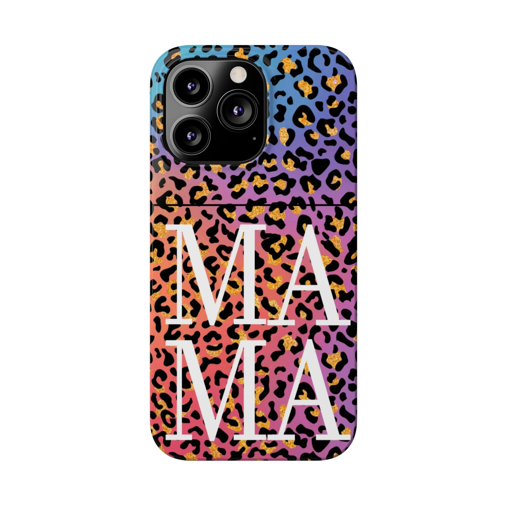 Bright Leopard 'MAMA' iPhone Case - Stylish and Vibrant Protective Cover for Moms