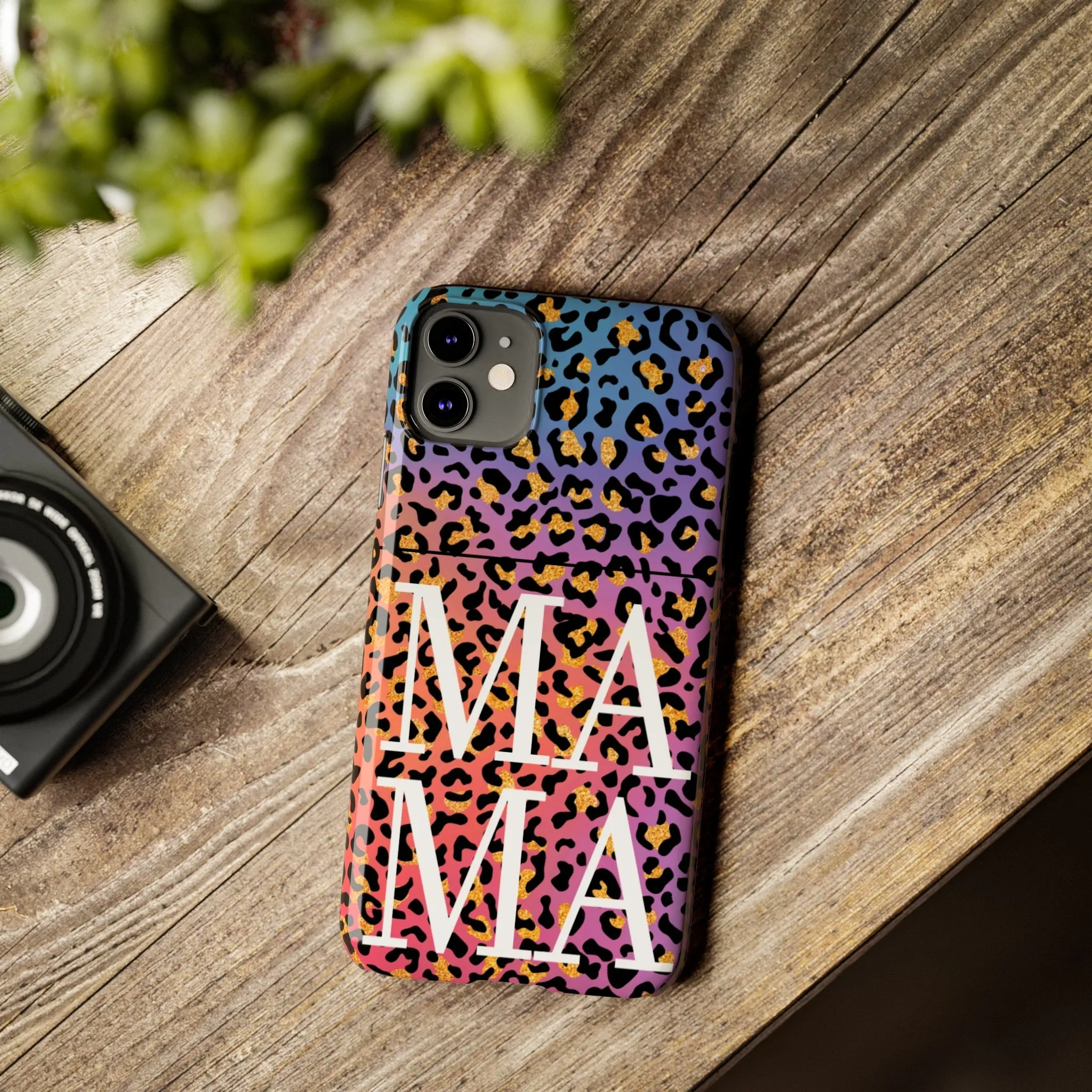 Bright Leopard 'MAMA' iPhone Case - Stylish and Vibrant Protective Cover for Moms