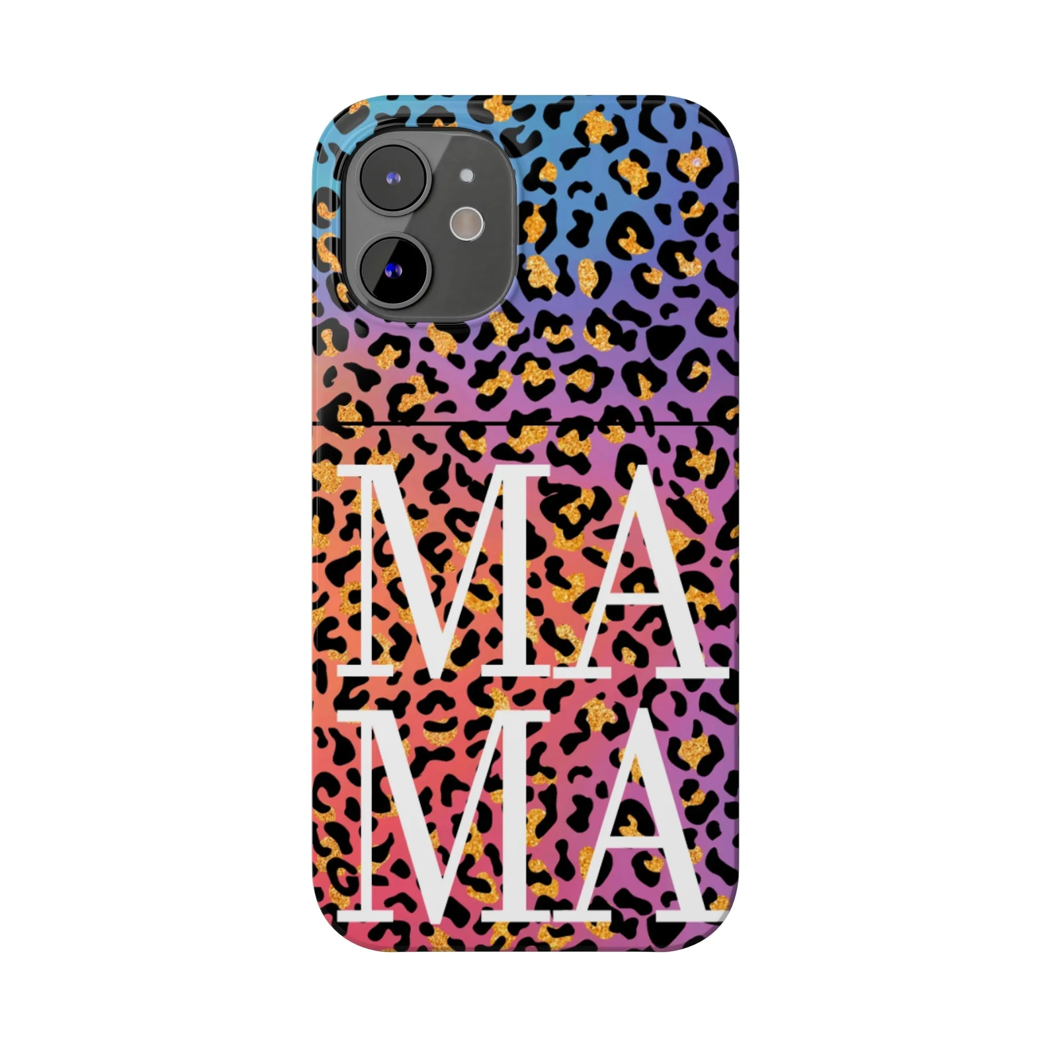 Bright Leopard 'MAMA' iPhone Case - Stylish and Vibrant Protective Cover for Moms