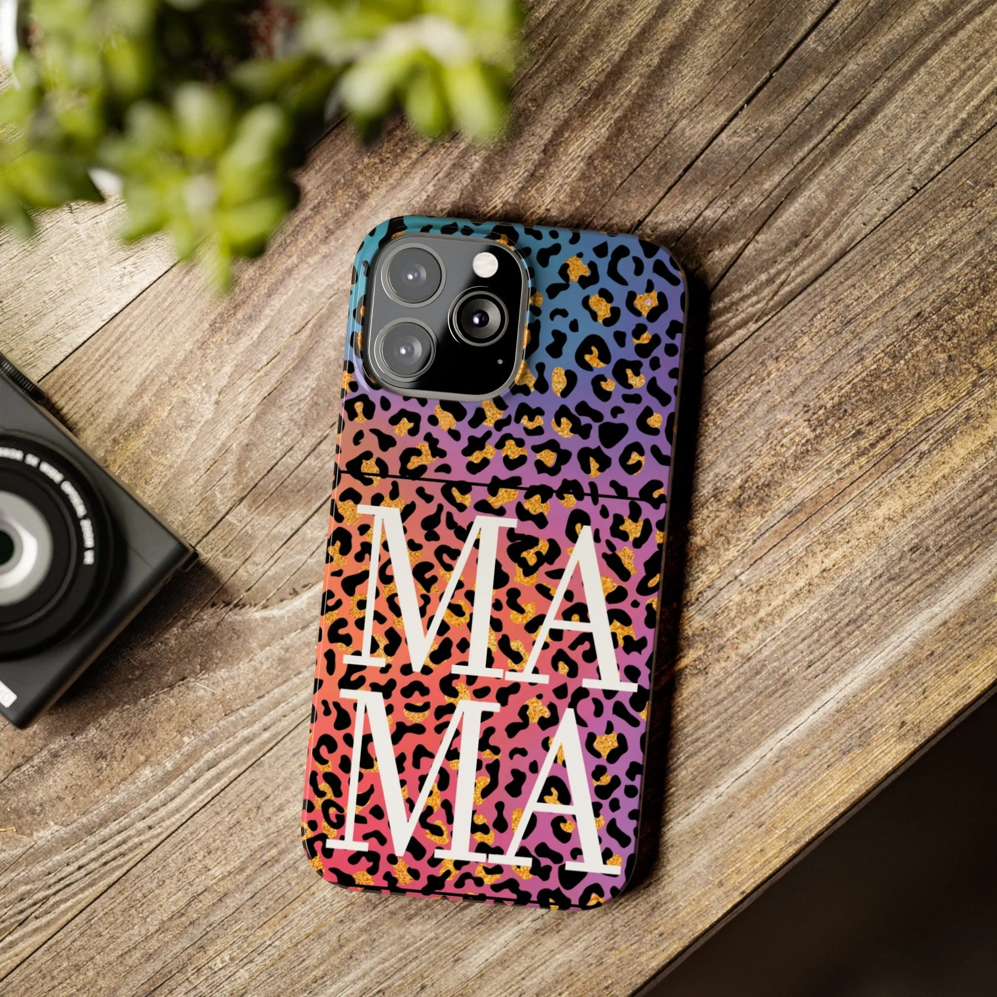 Bright Leopard 'MAMA' iPhone Case - Stylish and Vibrant Protective Cover for Moms