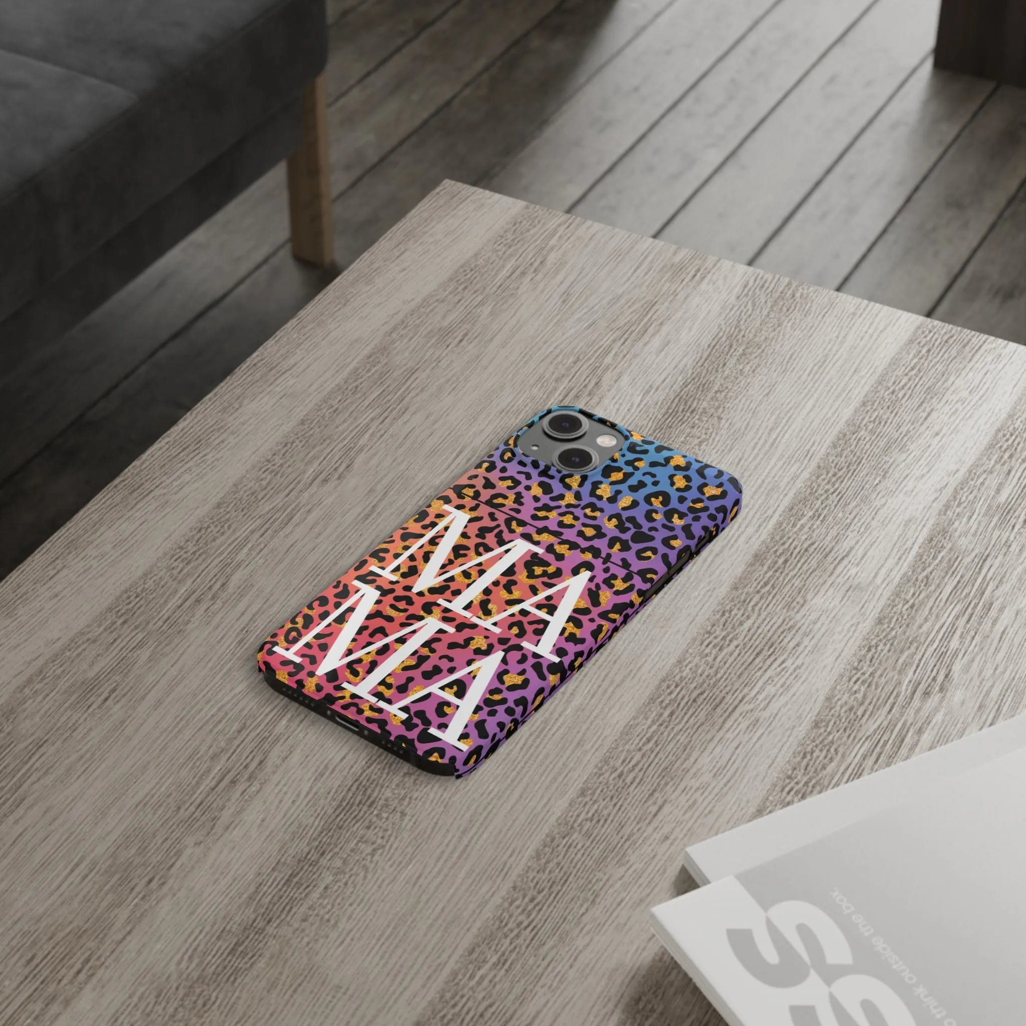 Bright Leopard 'MAMA' iPhone Case - Stylish and Vibrant Protective Cover for Moms