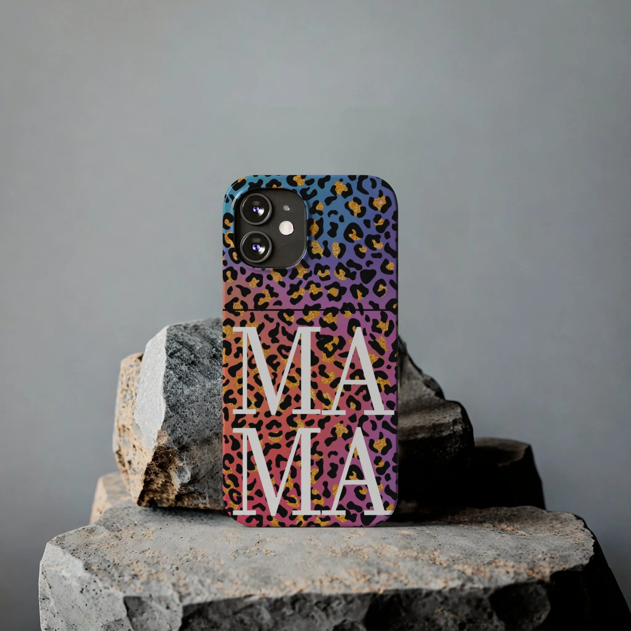 Bright Leopard 'MAMA' iPhone Case - Stylish and Vibrant Protective Cover for Moms