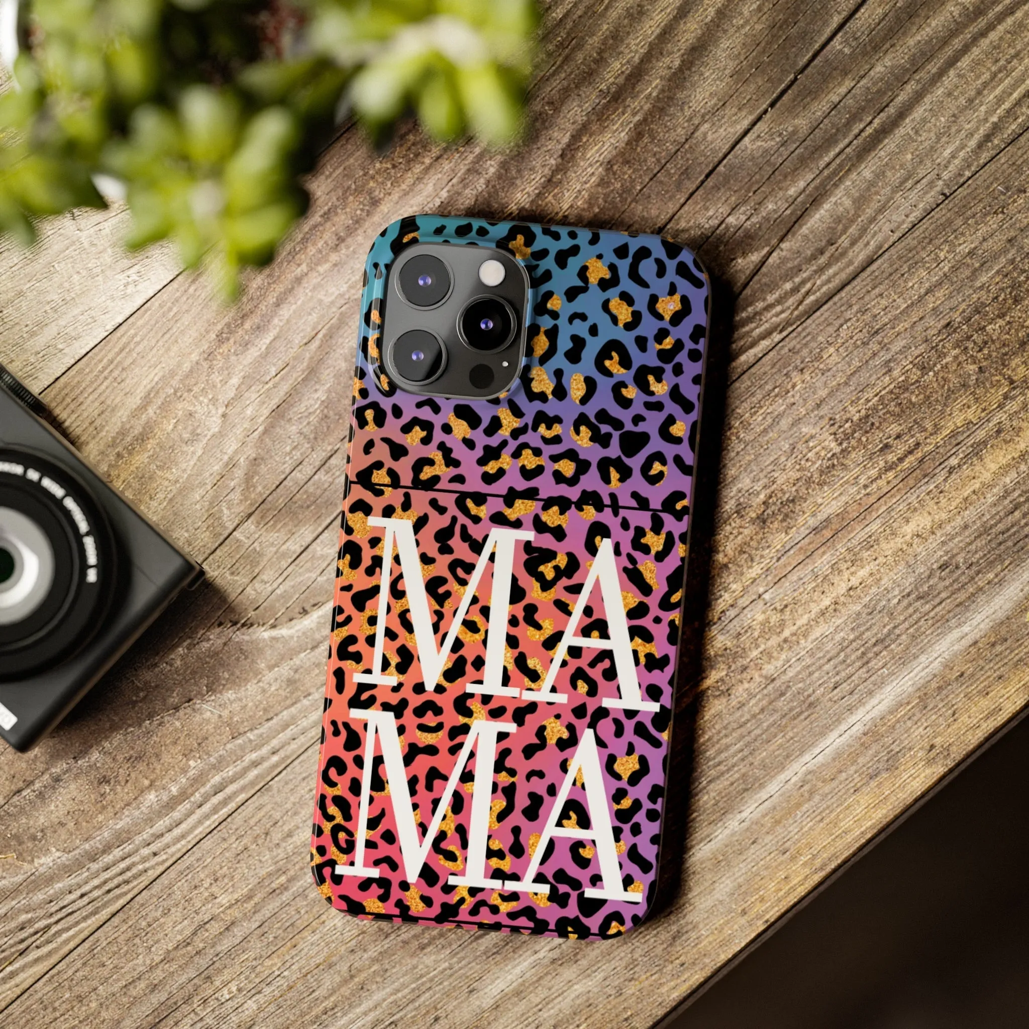 Bright Leopard 'MAMA' iPhone Case - Stylish and Vibrant Protective Cover for Moms