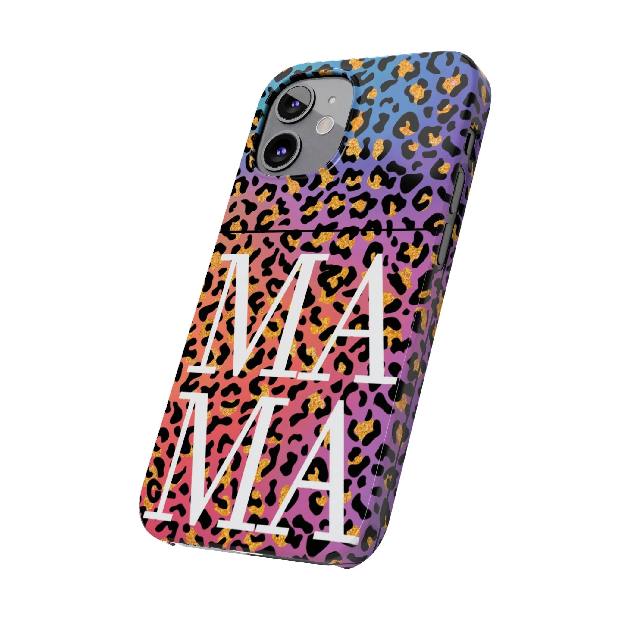 Bright Leopard 'MAMA' iPhone Case - Stylish and Vibrant Protective Cover for Moms