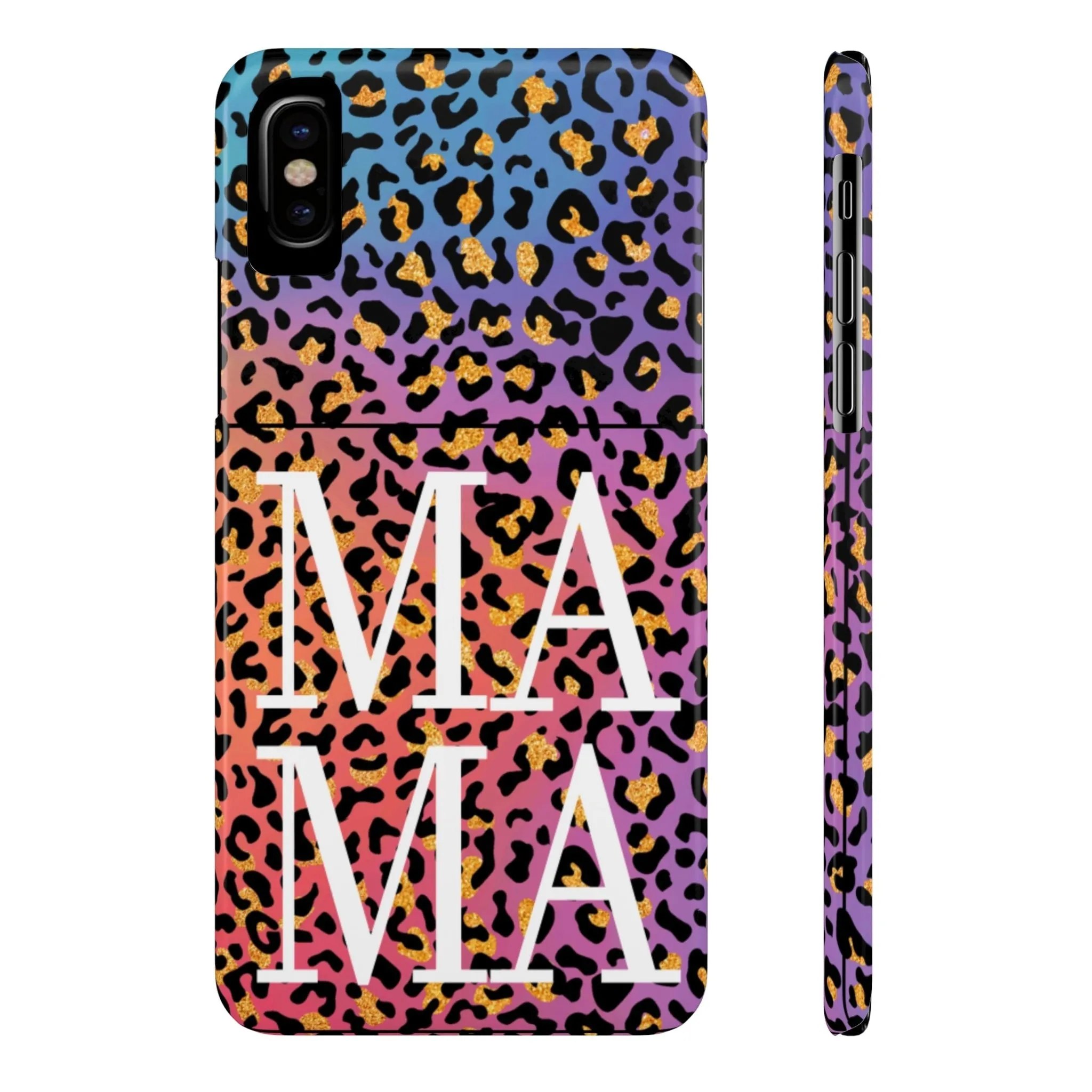 Bright Leopard 'MAMA' iPhone Case - Stylish and Vibrant Protective Cover for Moms