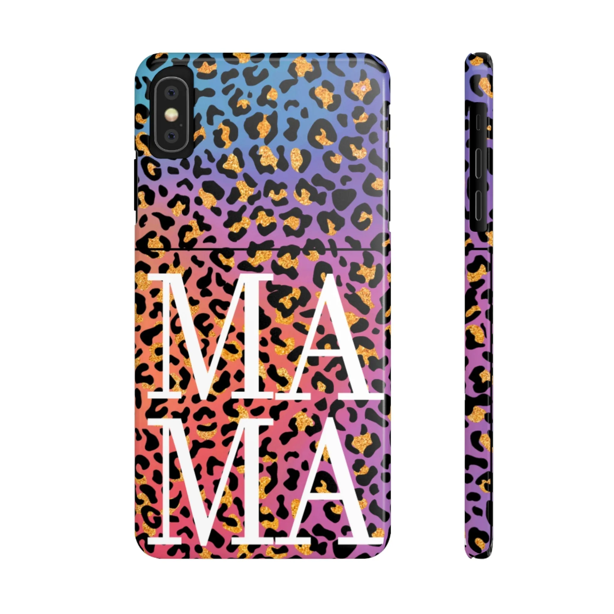 Bright Leopard 'MAMA' iPhone Case - Stylish and Vibrant Protective Cover for Moms