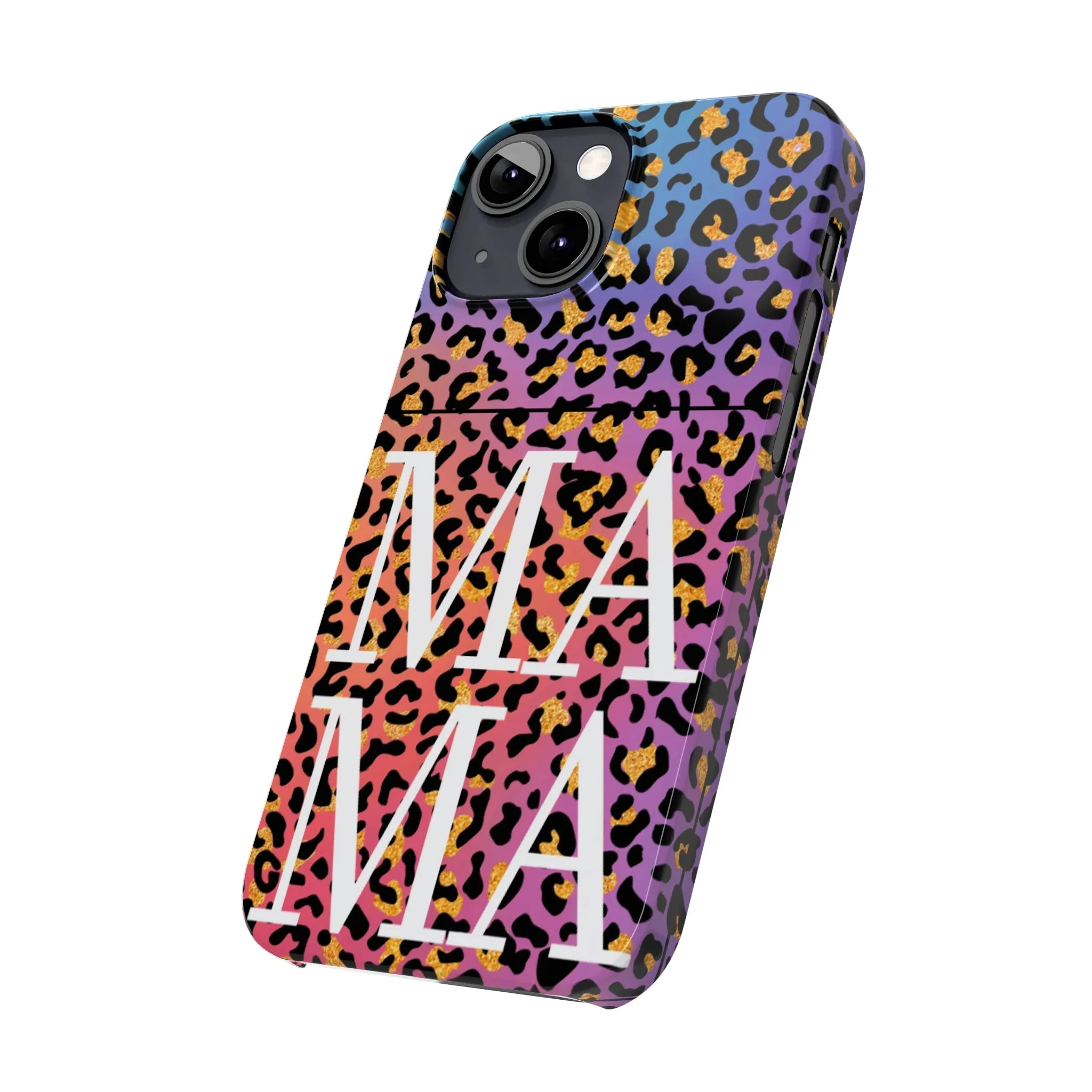 Bright Leopard 'MAMA' iPhone Case - Stylish and Vibrant Protective Cover for Moms