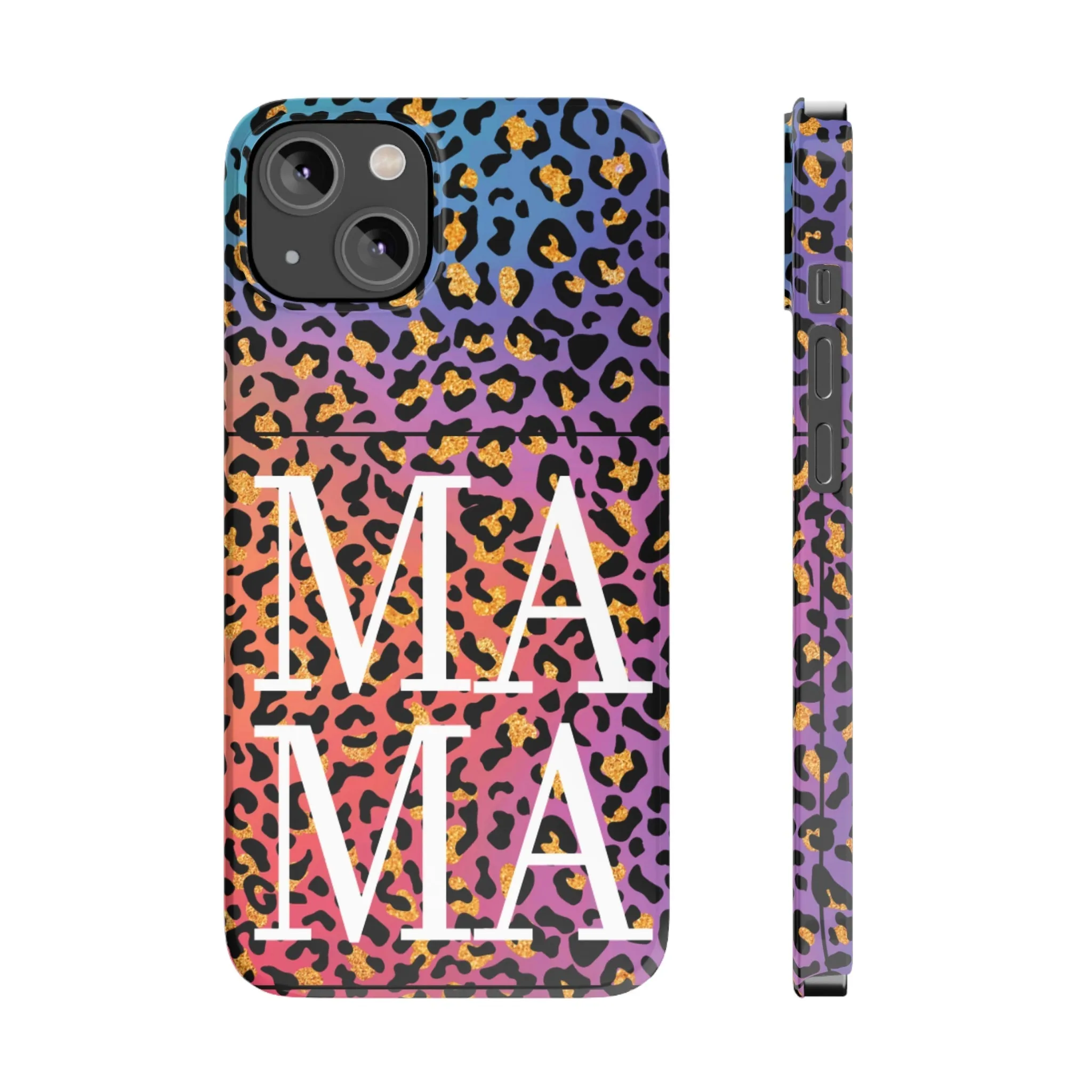 Bright Leopard 'MAMA' iPhone Case - Stylish and Vibrant Protective Cover for Moms
