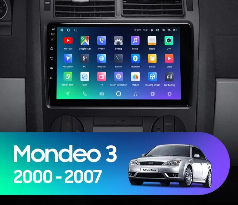 Car Dealz Premium Advanced 4G Data Model 10.2" Android 12.0 For Ford Mondeo 3 2000 - 2007 In Dash Plus OEM Fascia