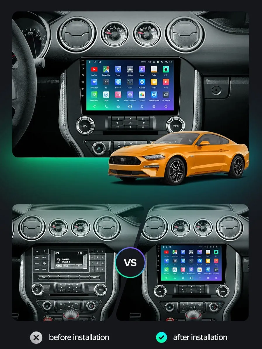 Car Dealz Premium Advanced 4G Data Model 10.2" Android 12.0 For Ford Mustang VI S550 2014 - 2021 In Dash Plus OEM Fascia