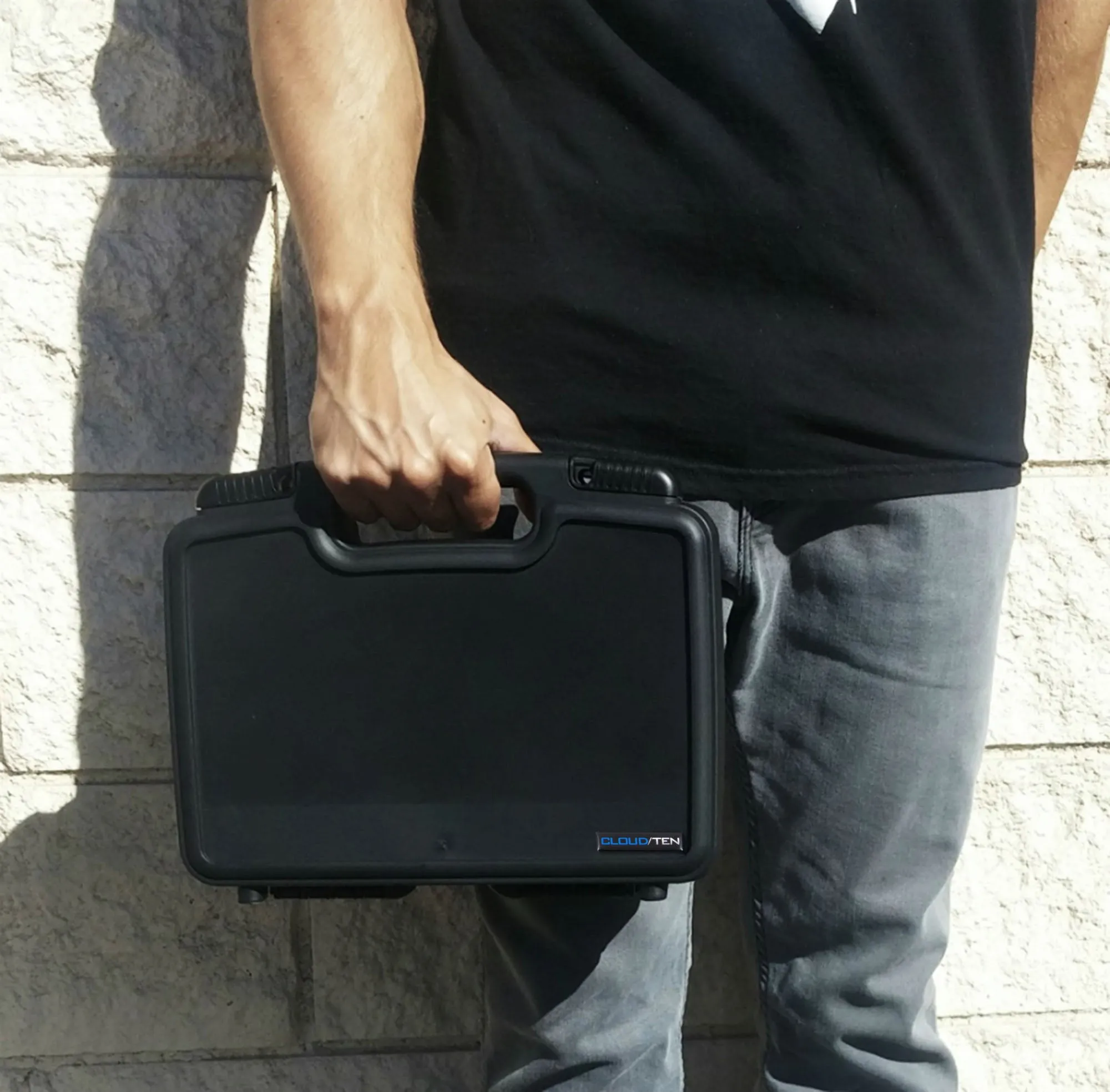 CLOUD/TEN 12" Hard Travel Case with Padlock Rings and Customizable Foam for Magic Flight Launch Box, Grinder, Batteries and More