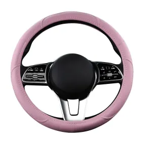 Color Name: Brown - Car Anti-Slip Leather Steering wheel Cover