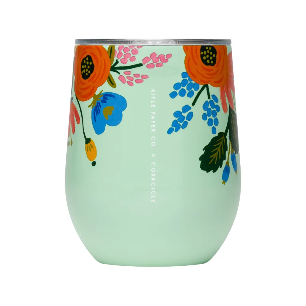 Corkcicle Stemless - Rifle Paper Co. - Mint Lively Floral - 12oz.